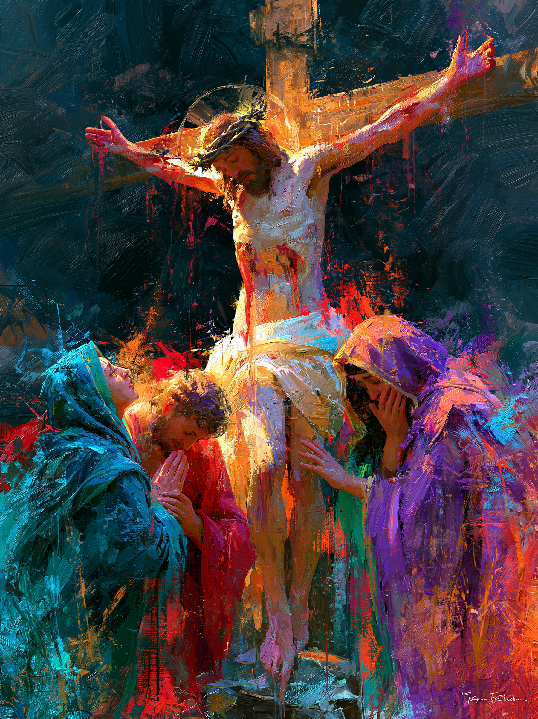La Crucifixion — Expressionniste · Portrait n° 17 — aperçu de la finition sélectionnée