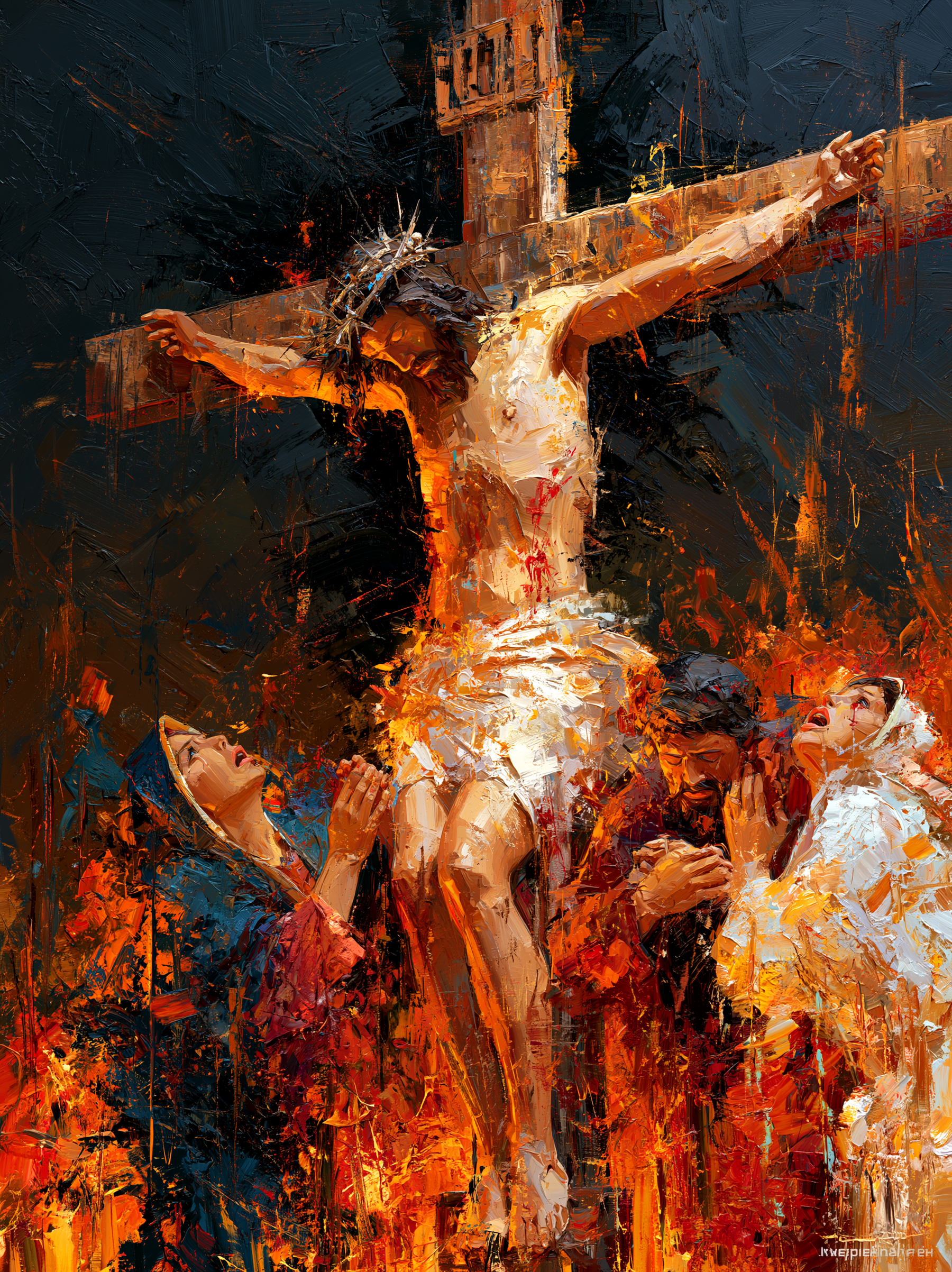 La Crucifixion — Expressionniste · Portrait n° 19 — aperçu de la finition sélectionnée