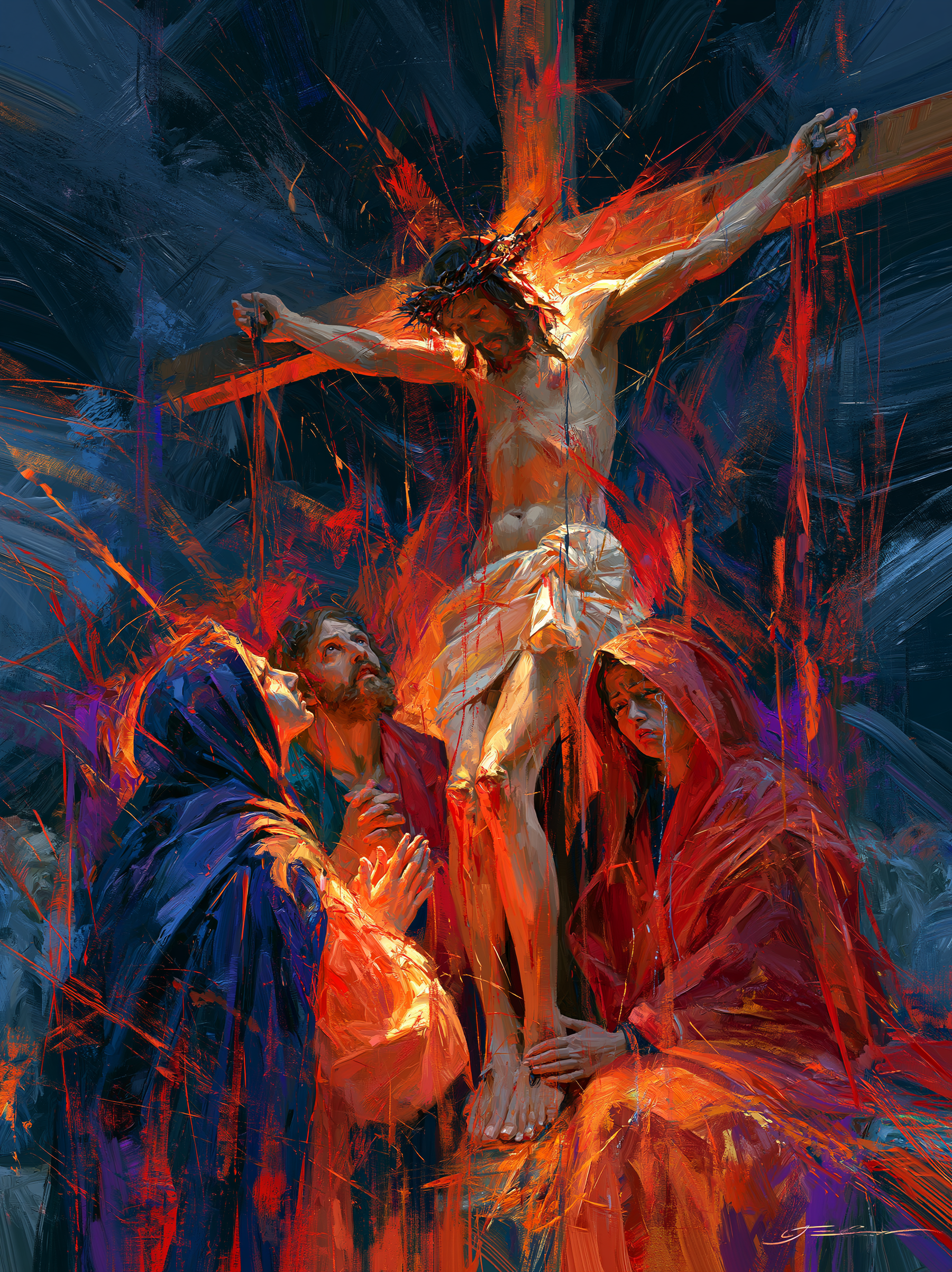La Crucifixion — Expressionniste · Portrait n° 20 — aperçu de la finition sélectionnée
