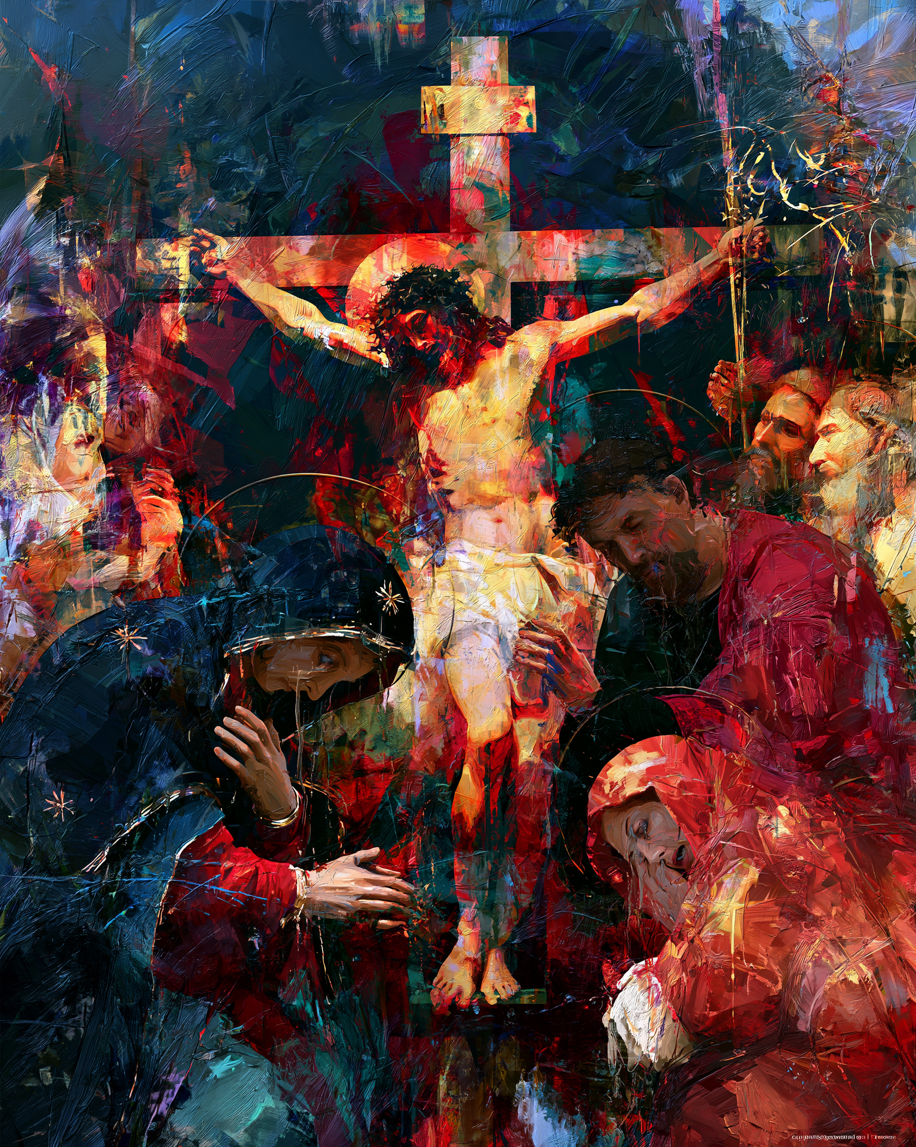 La Crucifixion — Expressionniste · Portrait n° 21 — aperçu de la finition sélectionnée