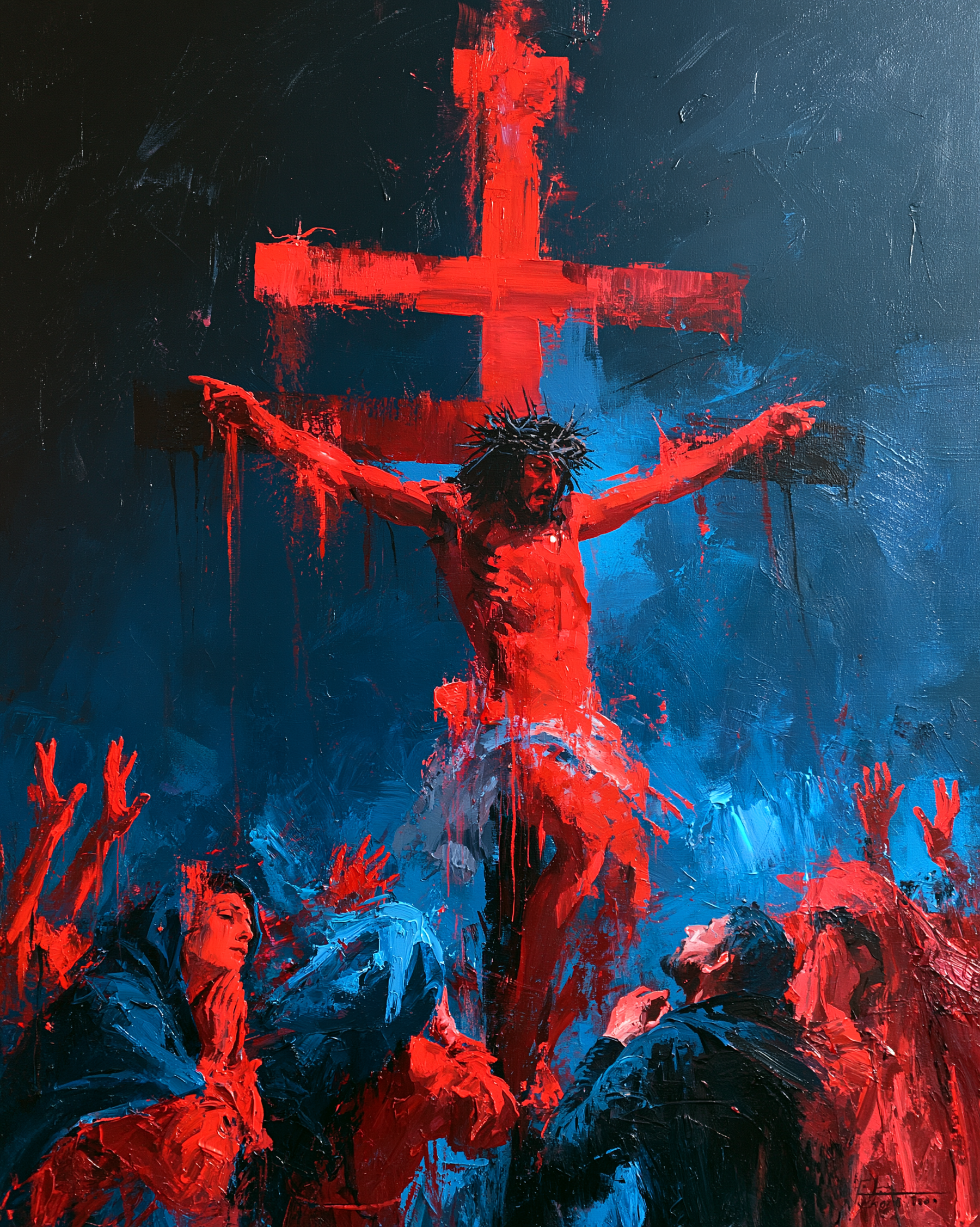La Crucifixion — Expressionniste · Portrait n° 22 — aperçu de la finition sélectionnée