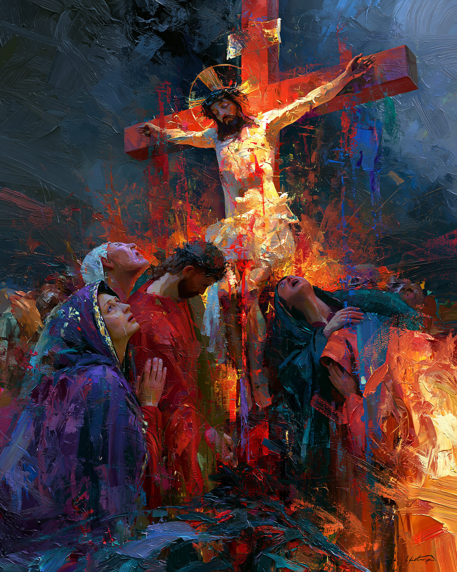 La Crucifixion — Expressionniste · Portrait n° 23 — aperçu de la finition sélectionnée
