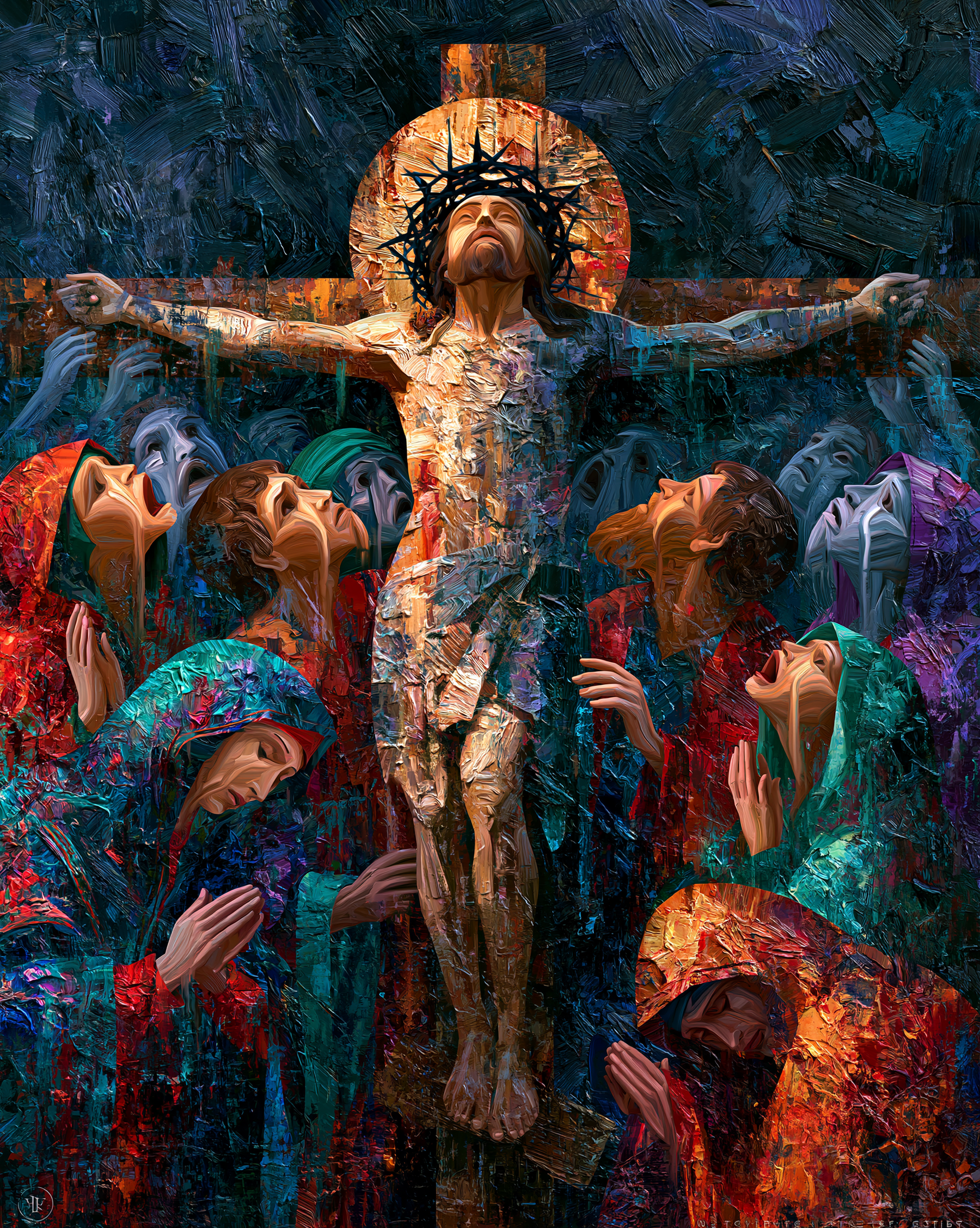 La Crucifixion — Expressionniste · Portrait n° 24 — aperçu de la finition sélectionnée