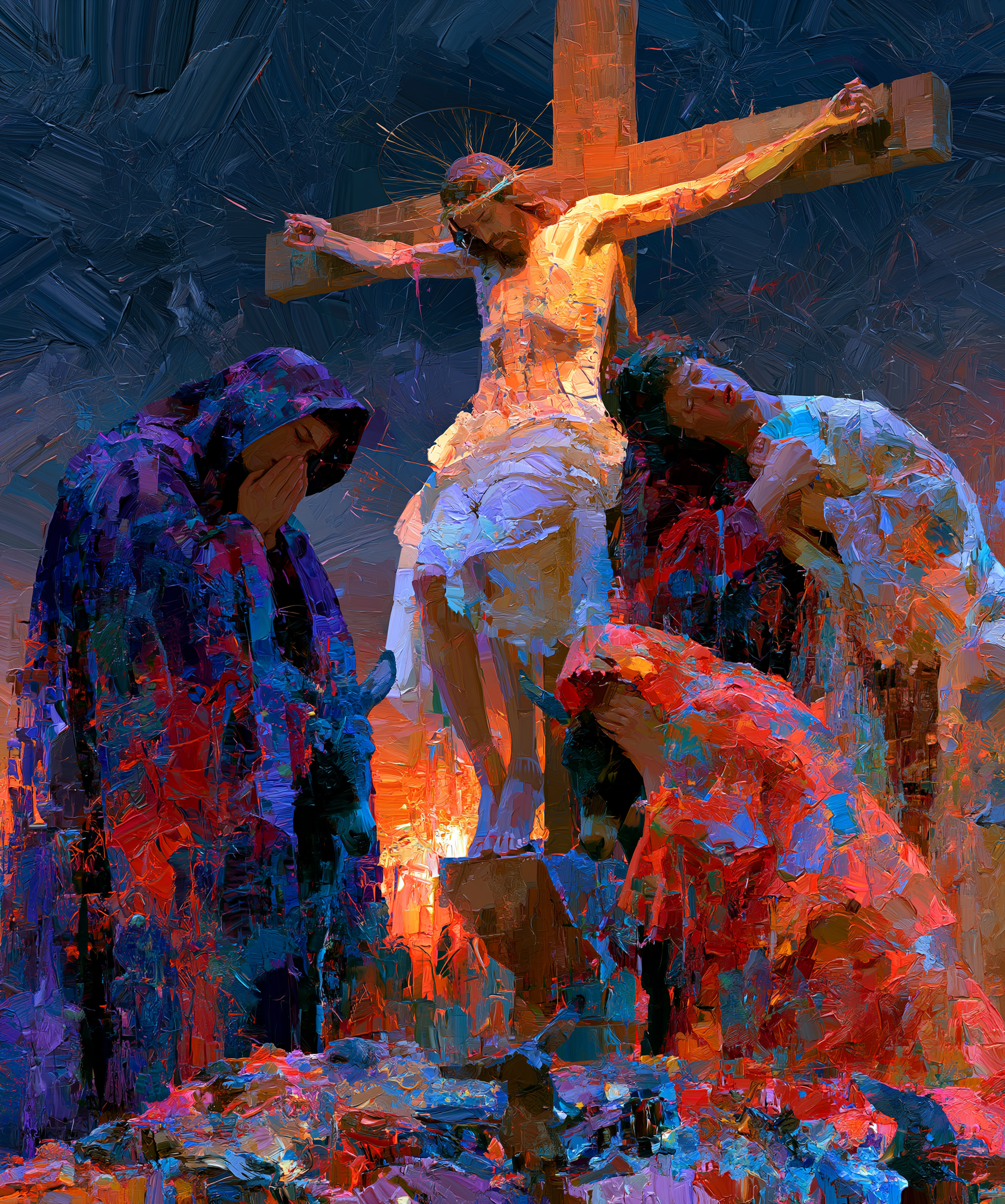 La Crucifixion — Expressionniste · Portrait n° 28 — aperçu de la finition sélectionnée