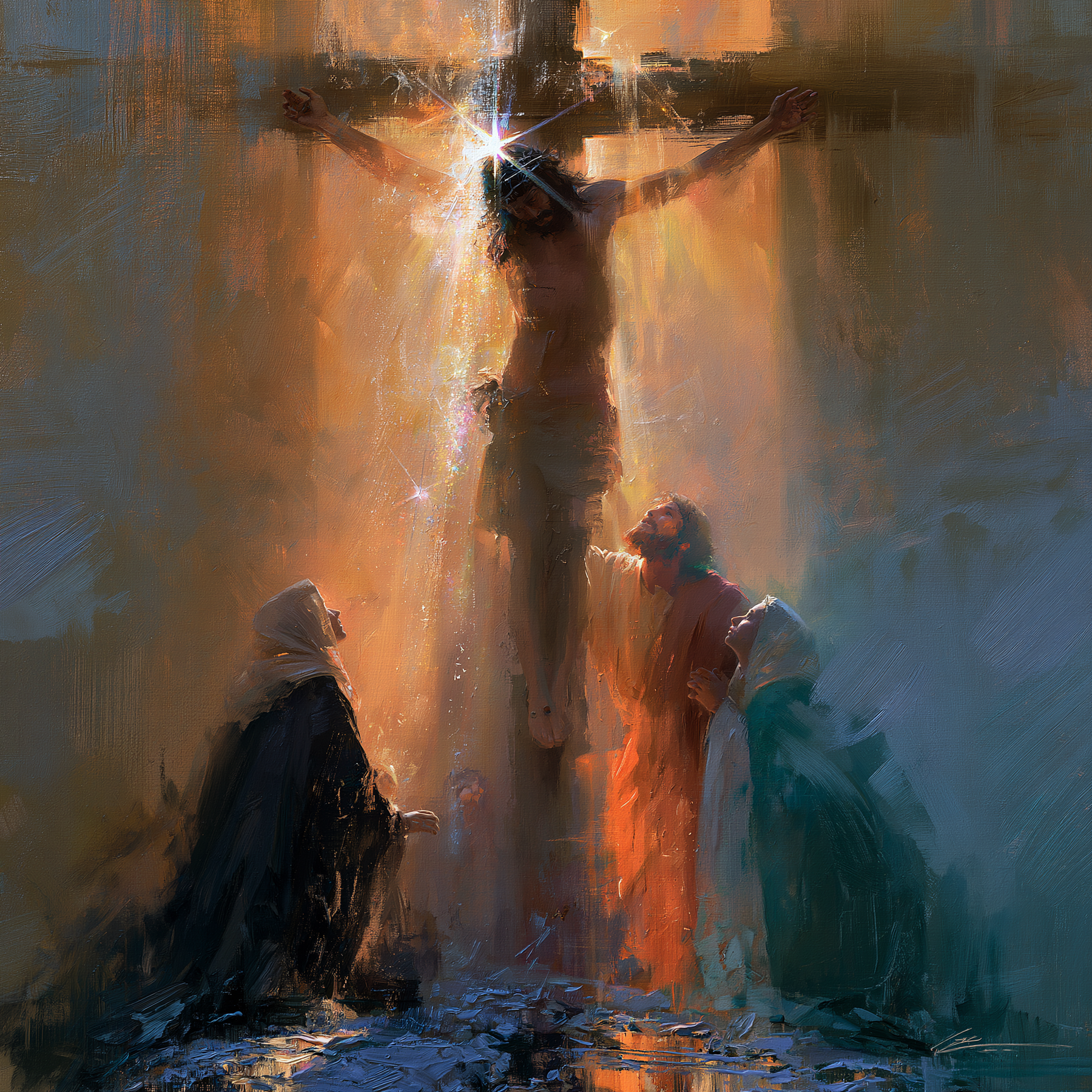 La Crucifixion — Impressionniste · Carré n° 1 — aperçu de la finition sélectionnée