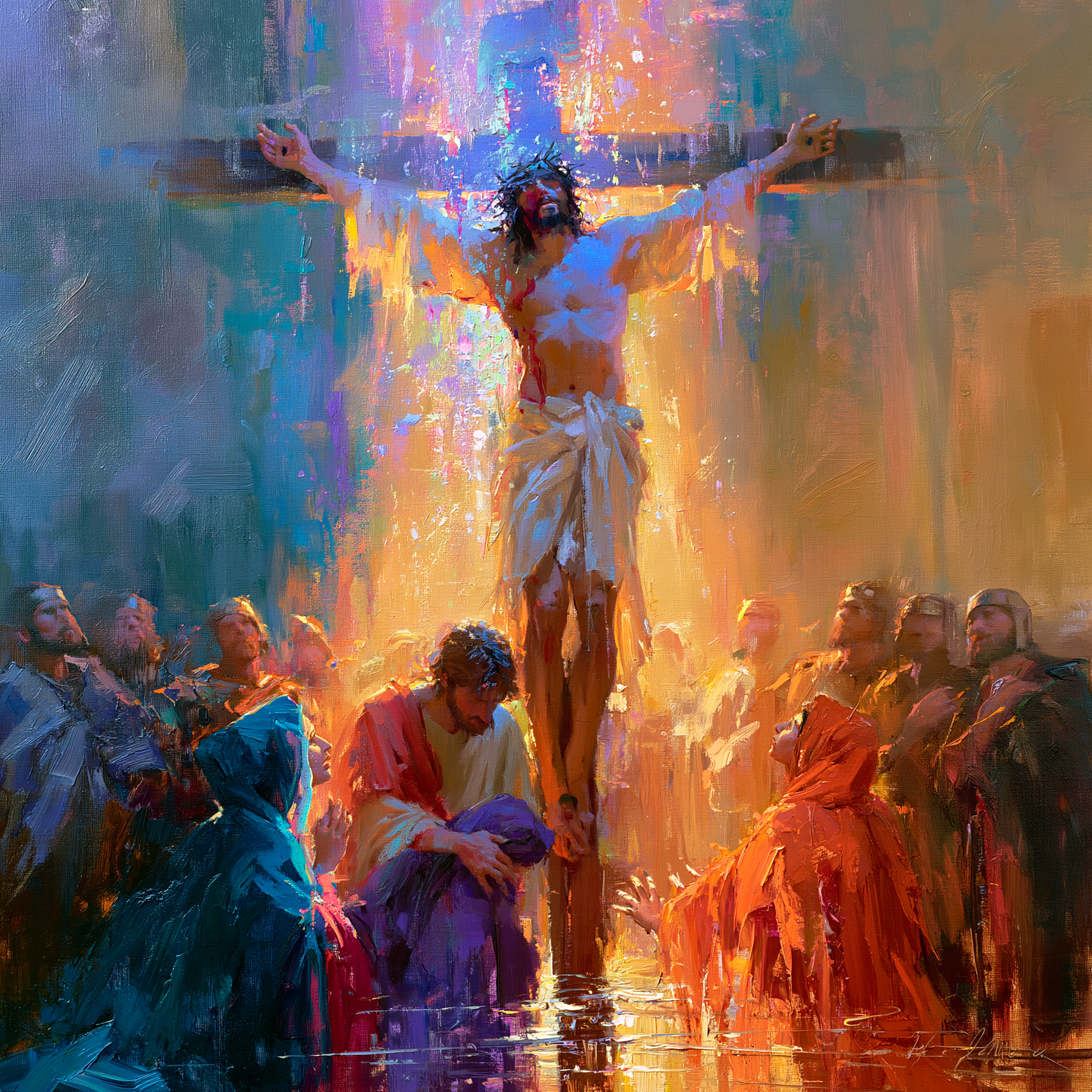 La Crucifixion — Impressionniste · Carré n° 2 — aperçu de la finition sélectionnée