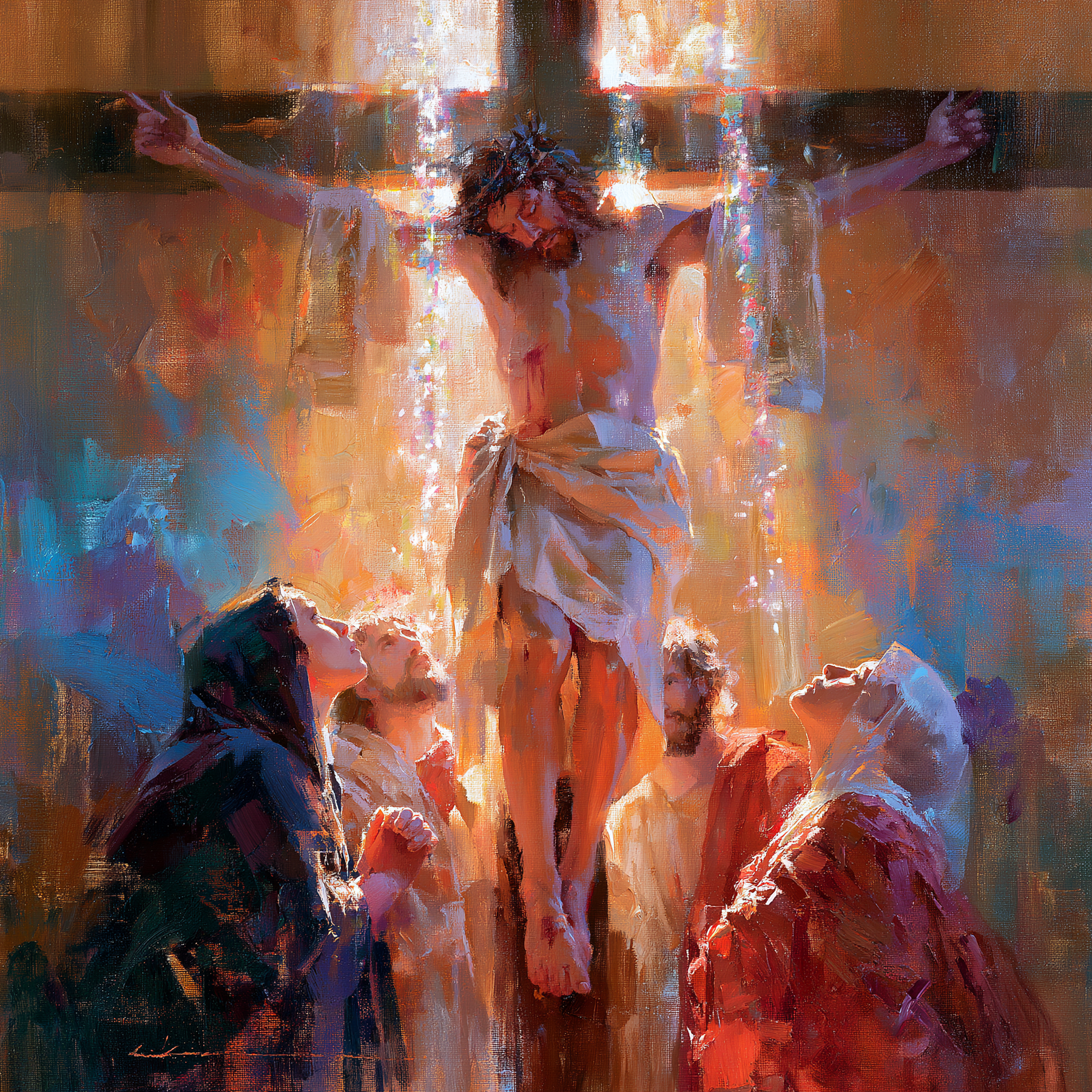 La Crucifixion — Impressionniste · Carré n° 3 — aperçu de la finition sélectionnée