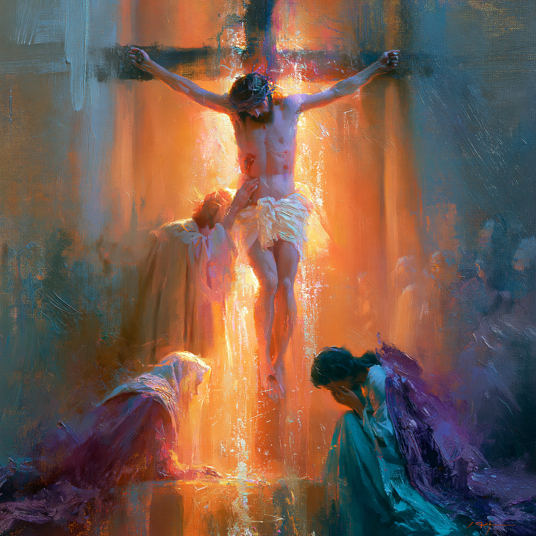 La Crucifixion — Impressionniste · Carré n° 4 — aperçu de la finition sélectionnée