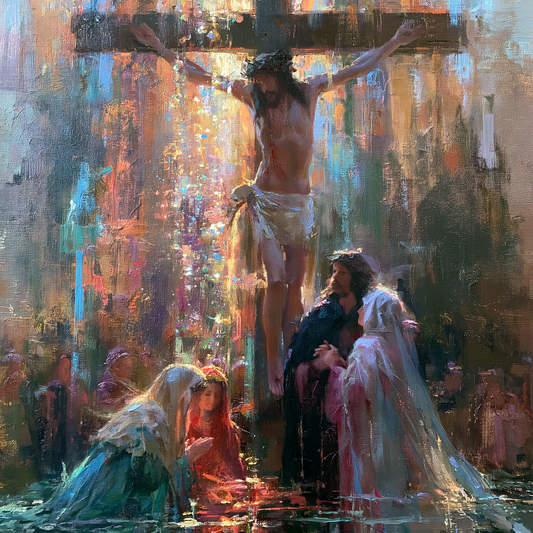 La Crucifixion — Impressionniste · Carré n° 5 — aperçu de la finition sélectionnée