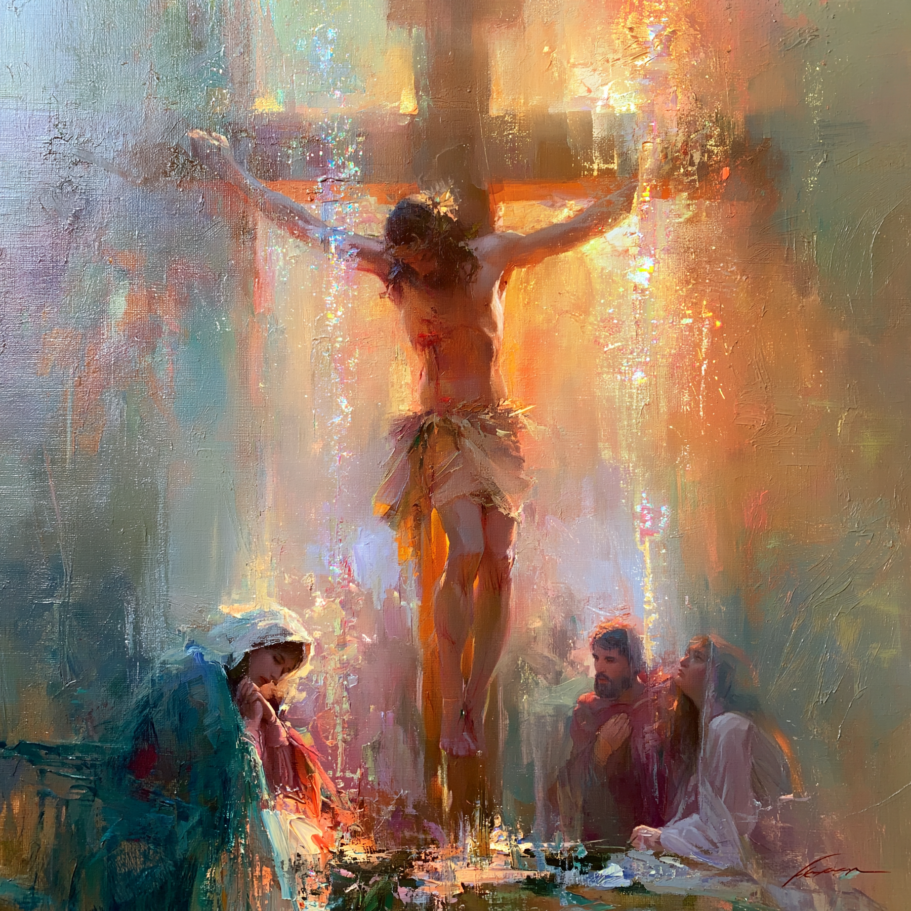 La Crucifixion — Impressionniste · Carré n° 7 — aperçu de la finition sélectionnée