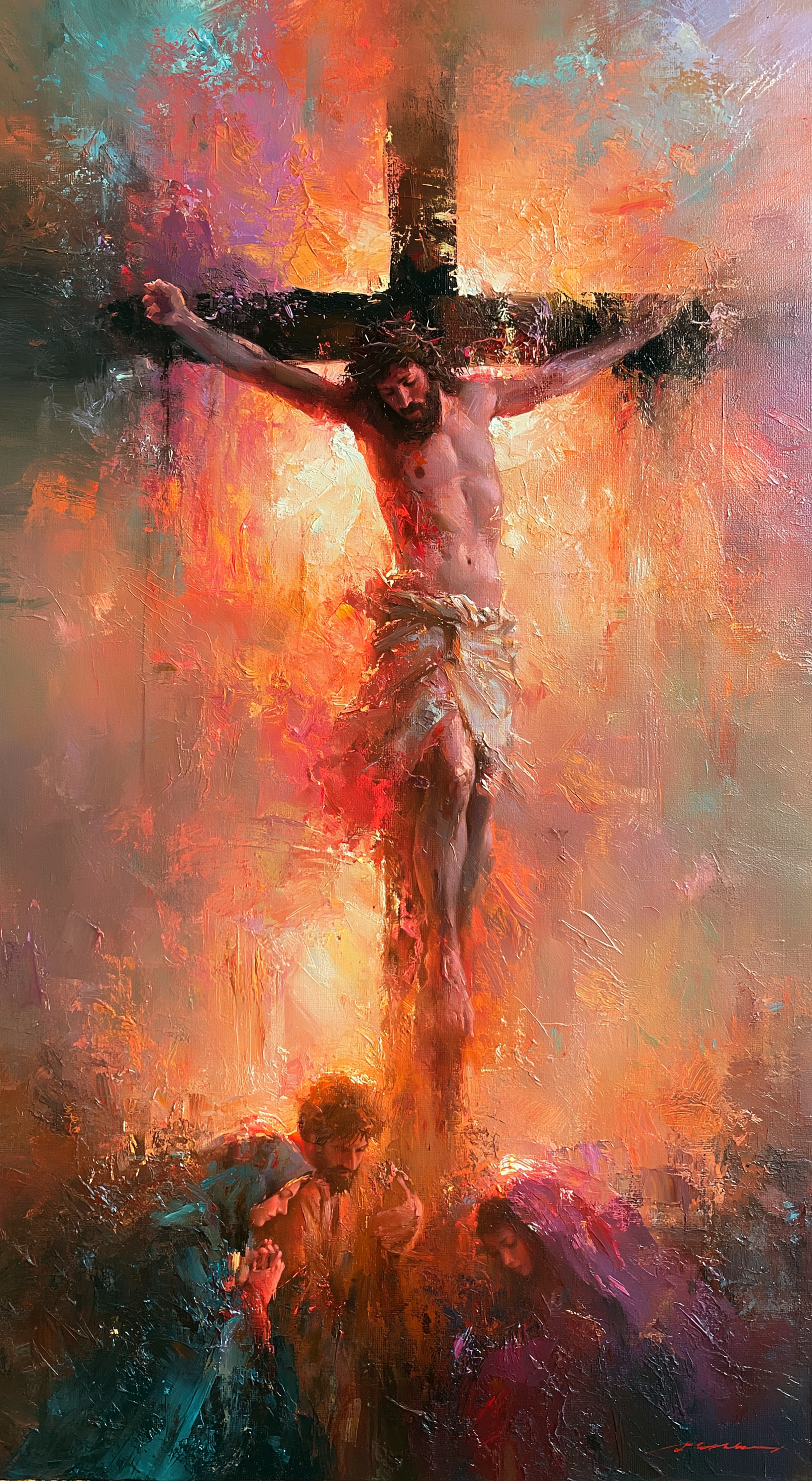 La Crucifixion — Impressionniste · Portrait n° 4 — aperçu de la finition sélectionnée
