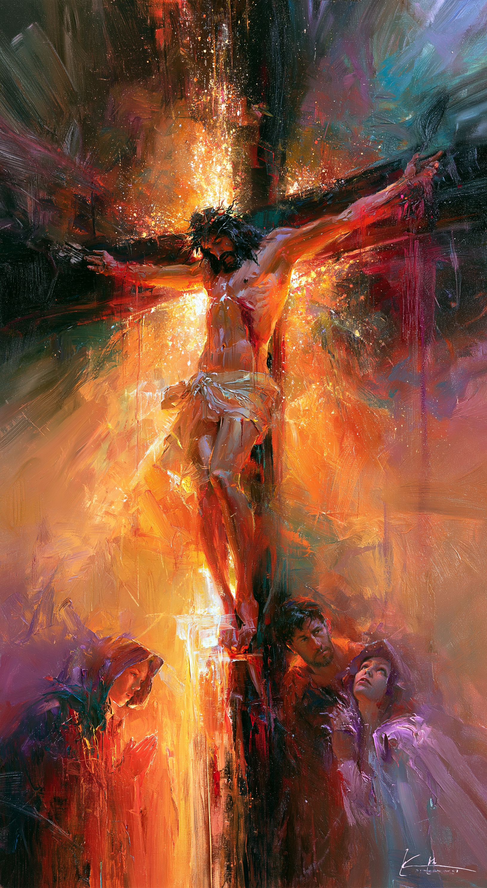 La Crucifixion — Impressionniste · Portrait n° 5 — aperçu de la finition sélectionnée