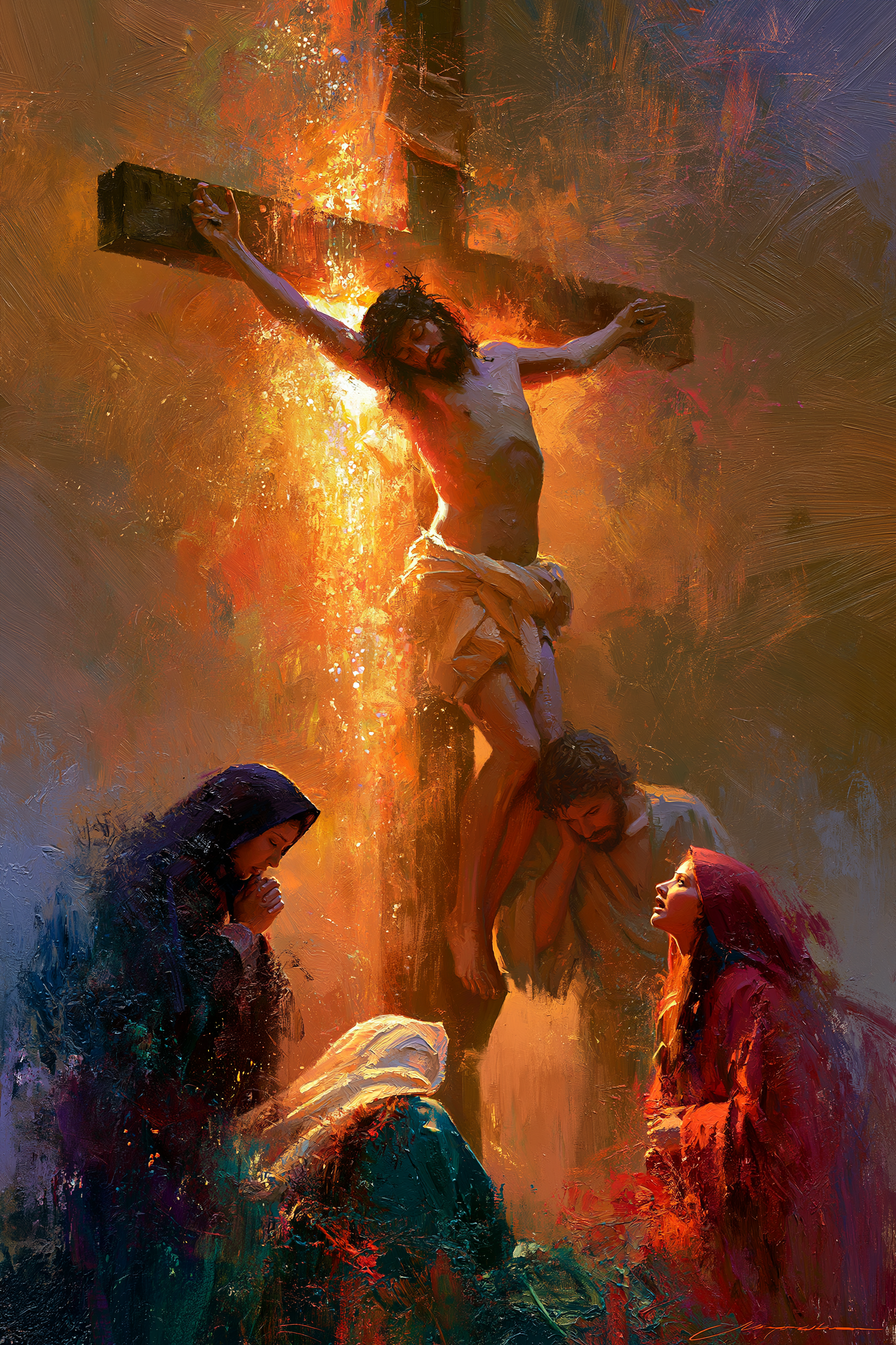 La Crucifixion — Impressionniste · Portrait n° 14 — aperçu de la finition sélectionnée