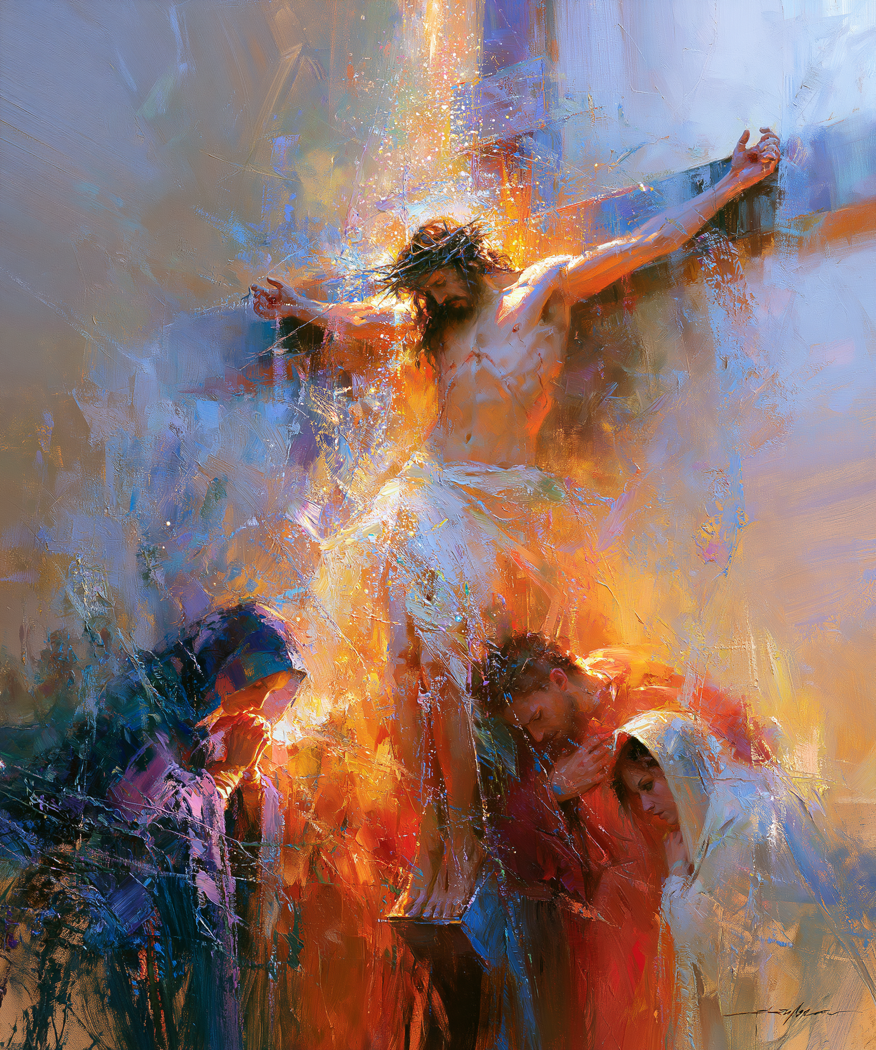 La Crucifixion — Impressionniste · Portrait n° 19 — aperçu de la finition sélectionnée