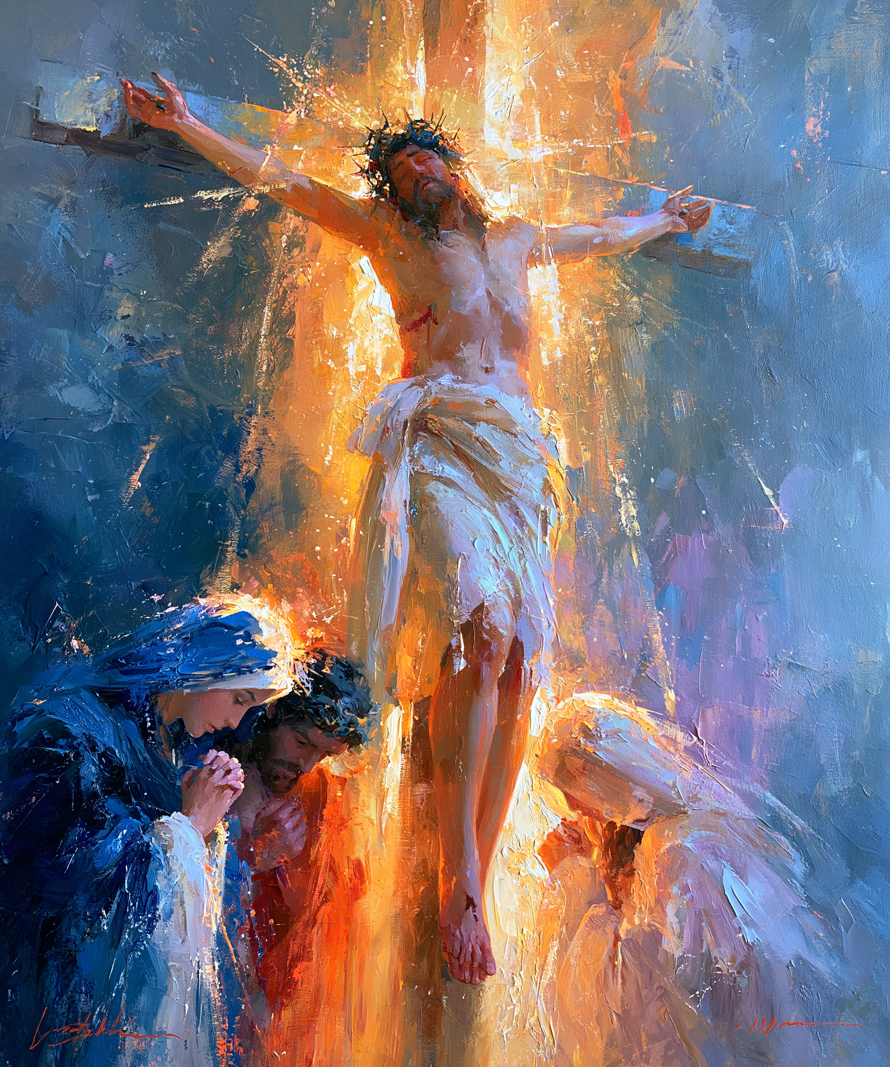 La Crucifixion — Impressionniste · Portrait n° 20 — aperçu de la finition sélectionnée