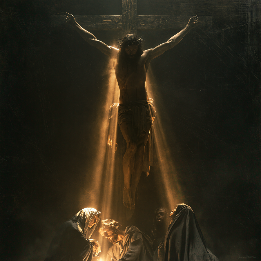 La Crucifixion — Lumière divine · Carré n° 1