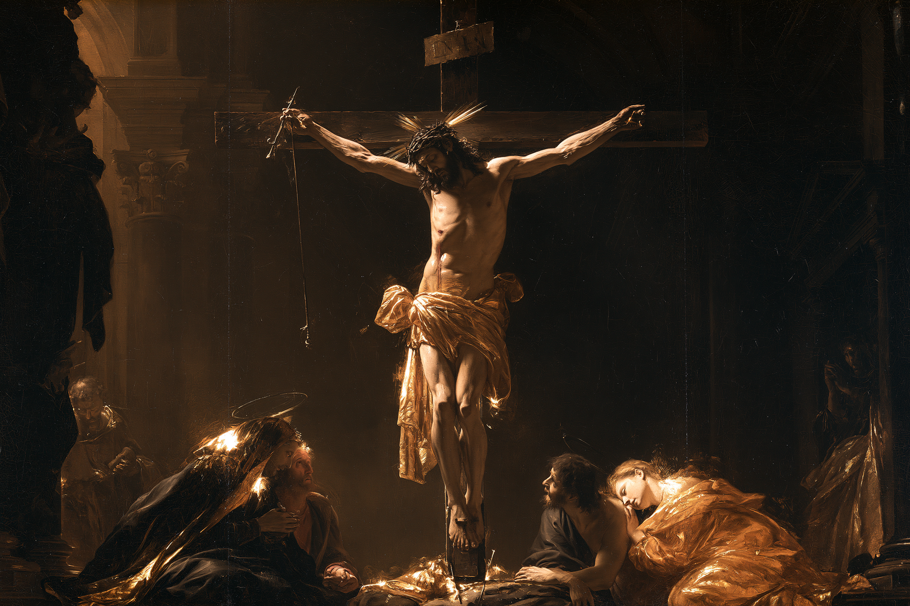 La Crucifixion — Noir et or · Paysage n° 5 — aperçu de la finition sélectionnée