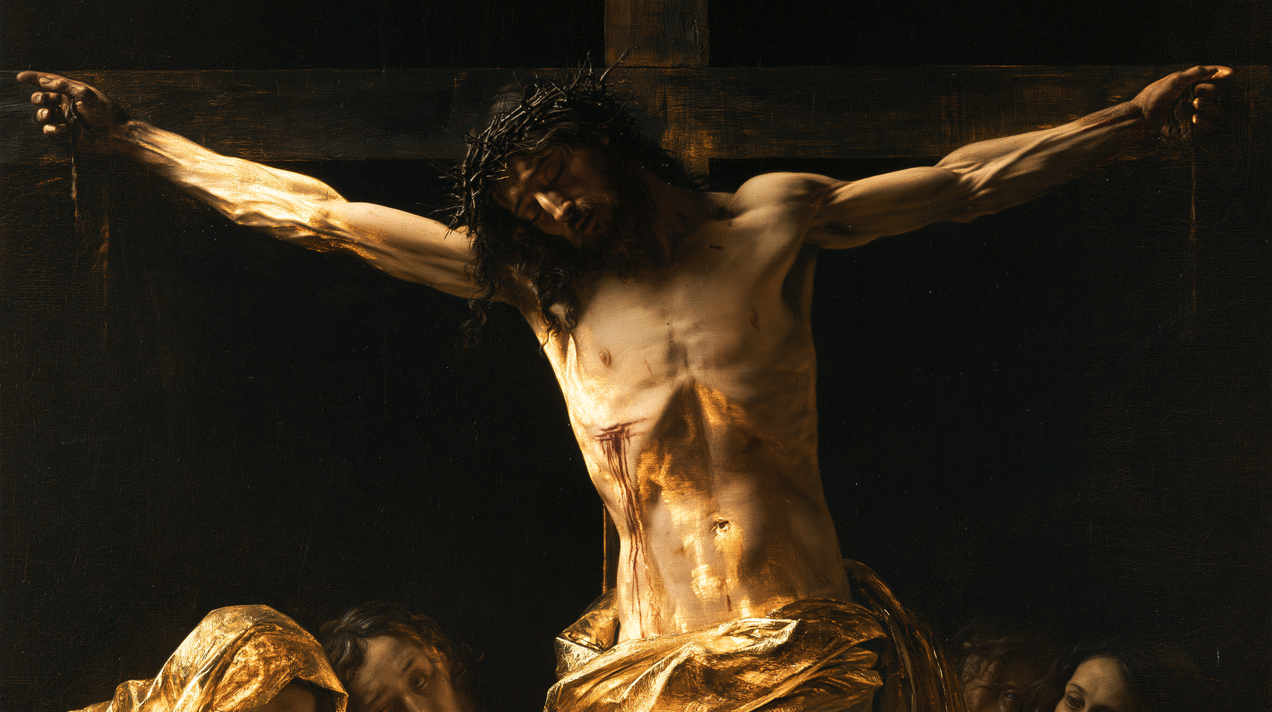 La Crucifixion — Noir et or · Paysage n° 8 — aperçu de la finition sélectionnée