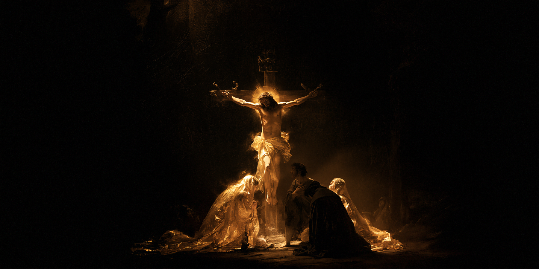 La Crucifixion — Noir et or · Paysage n° 10 — aperçu de la finition sélectionnée