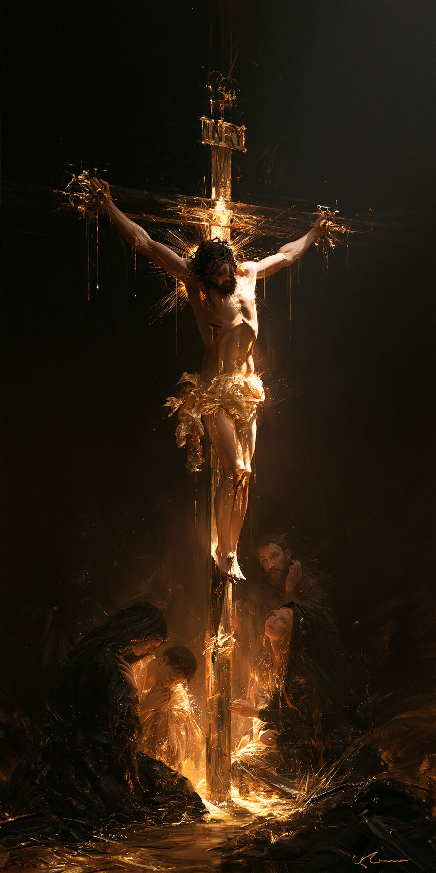 La Crucifixion — Noir et or · Portrait n° 2