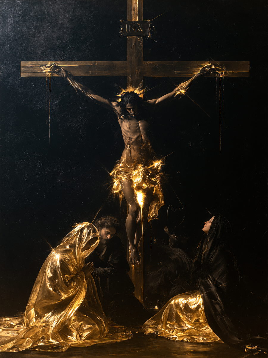 La Crucifixion — Noir et or · Portrait n° 9