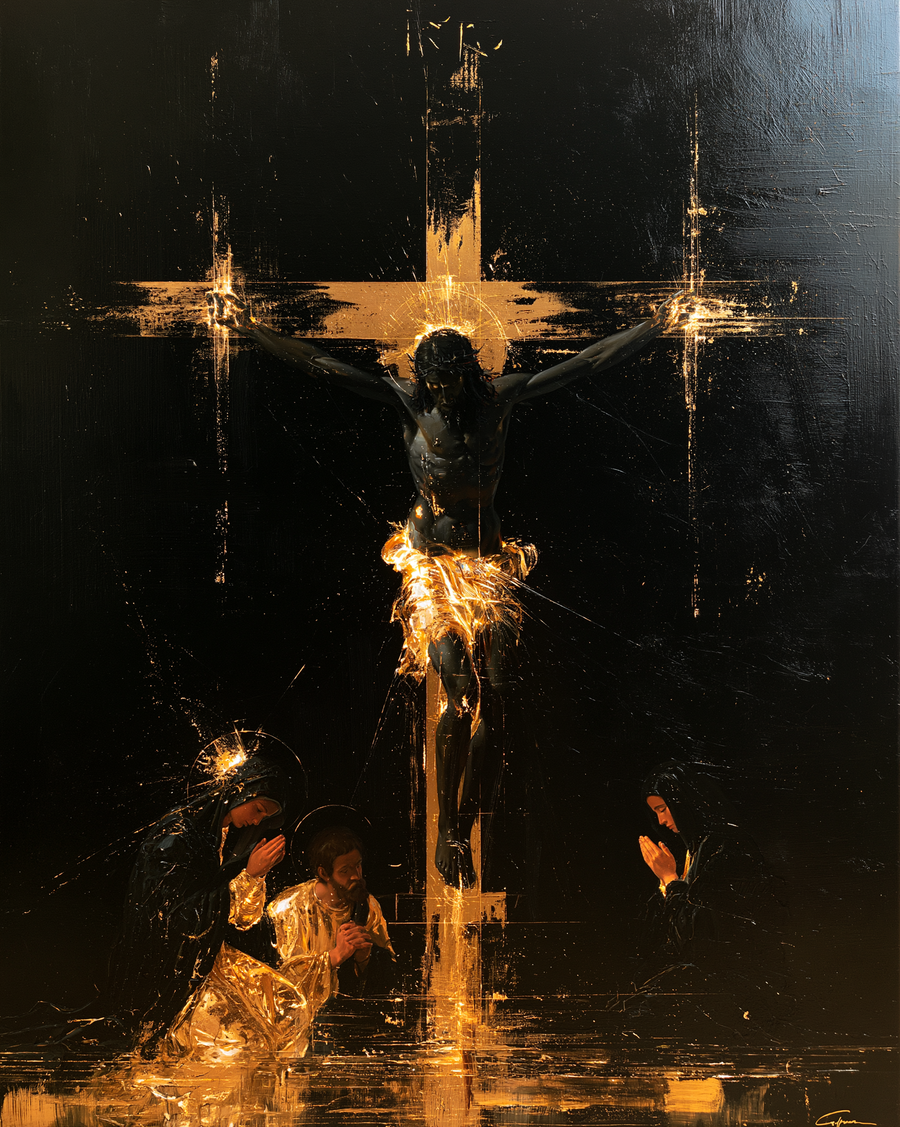 La Crucifixion — Noir et or · Portrait n° 13