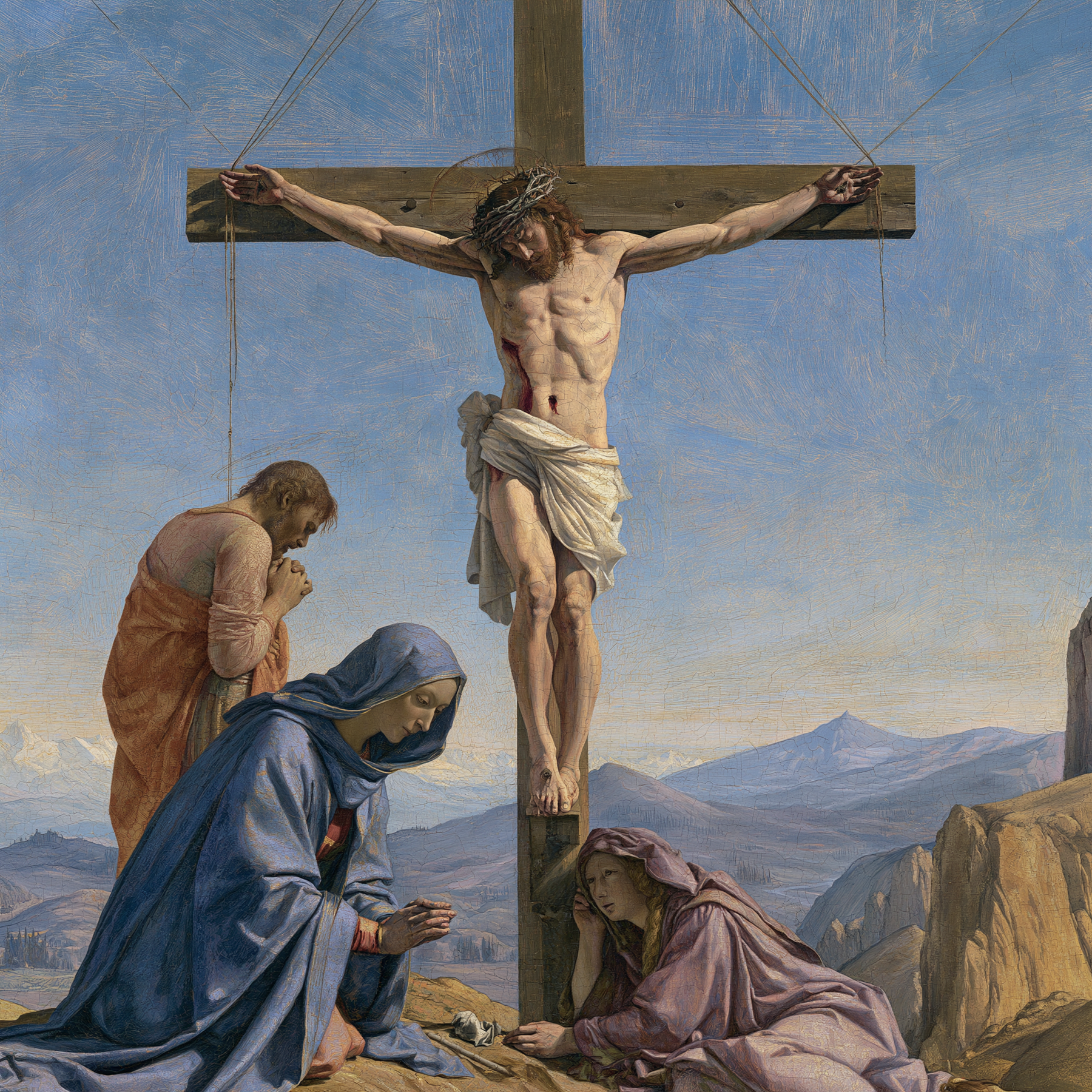 La Crucifixion — Renaissance florentine · Carré n° 1 — aperçu de la finition sélectionnée