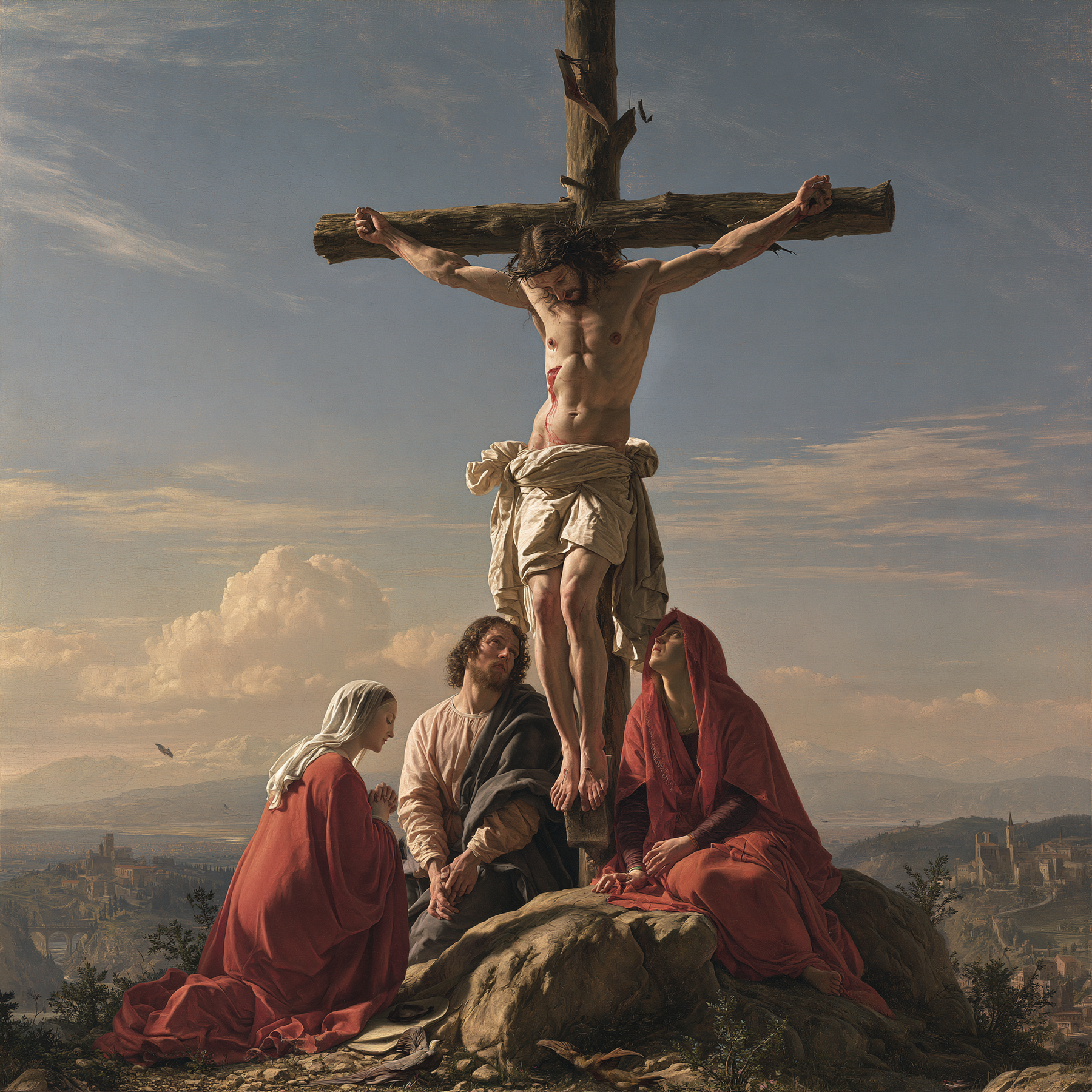 La Crucifixion — Renaissance florentine · Carré n° 7 — aperçu de la finition sélectionnée