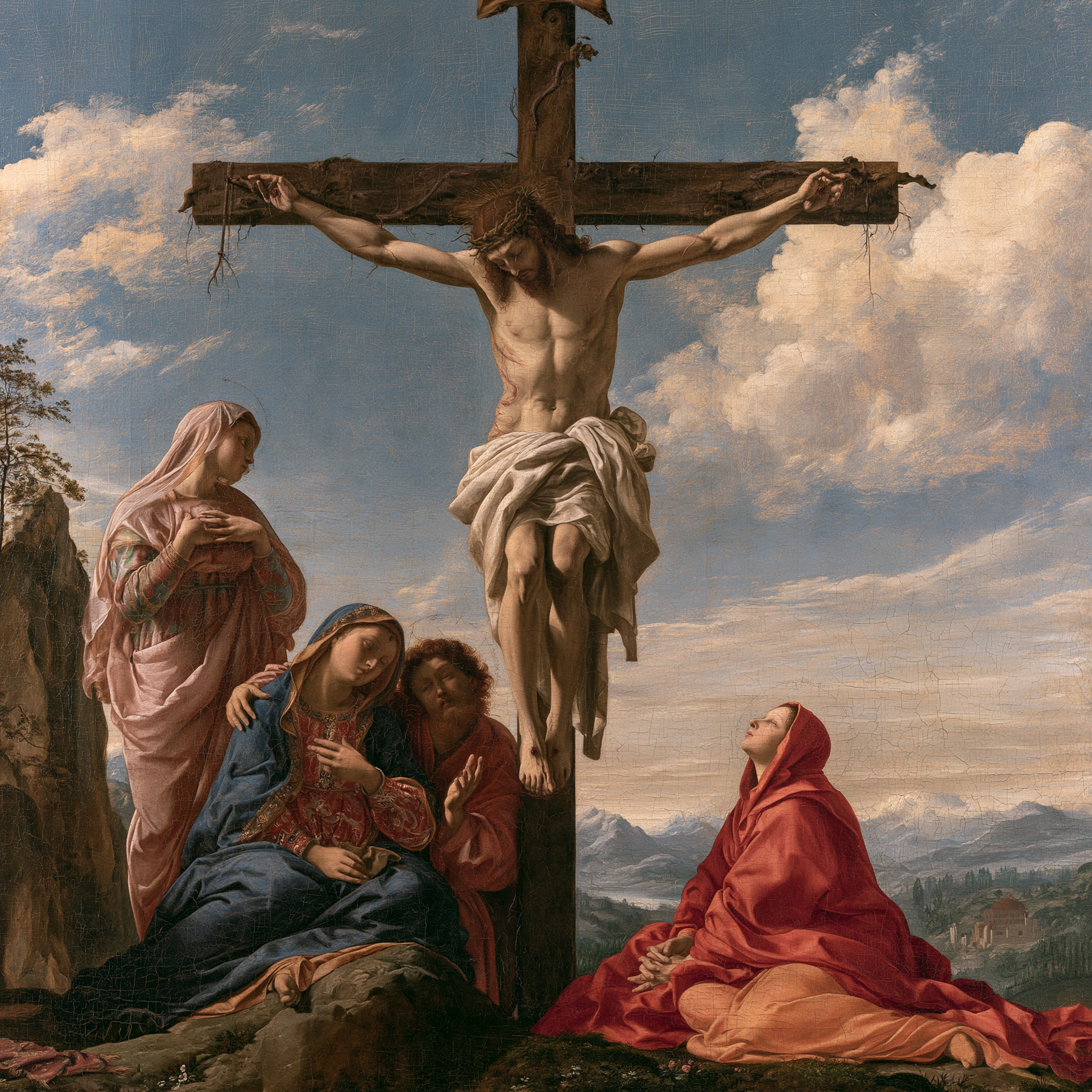 La Crucifixion — Renaissance florentine · Carré n° 8 — aperçu de la finition sélectionnée