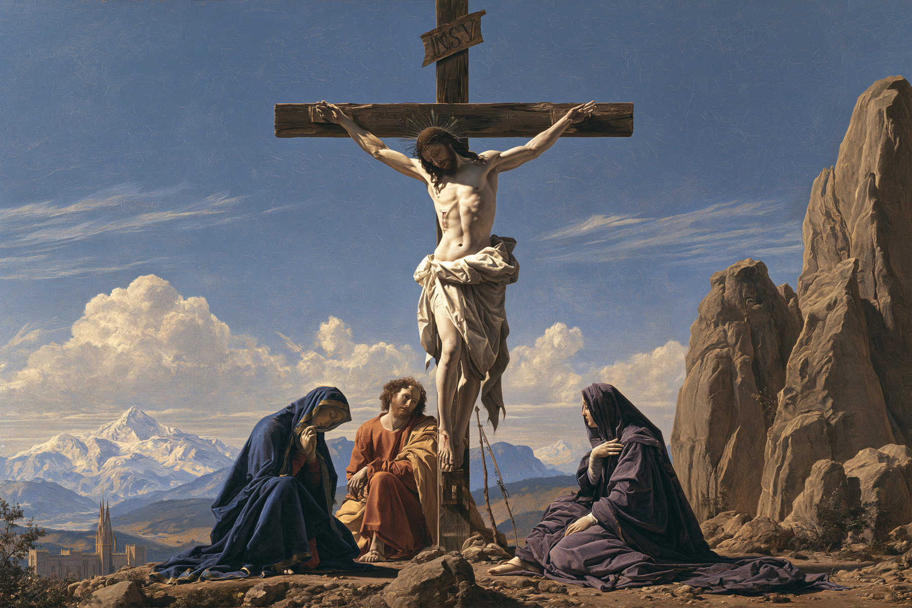 La Crucifixion — Renaissance florentine · Paysage n° 13 — aperçu de la finition sélectionnée