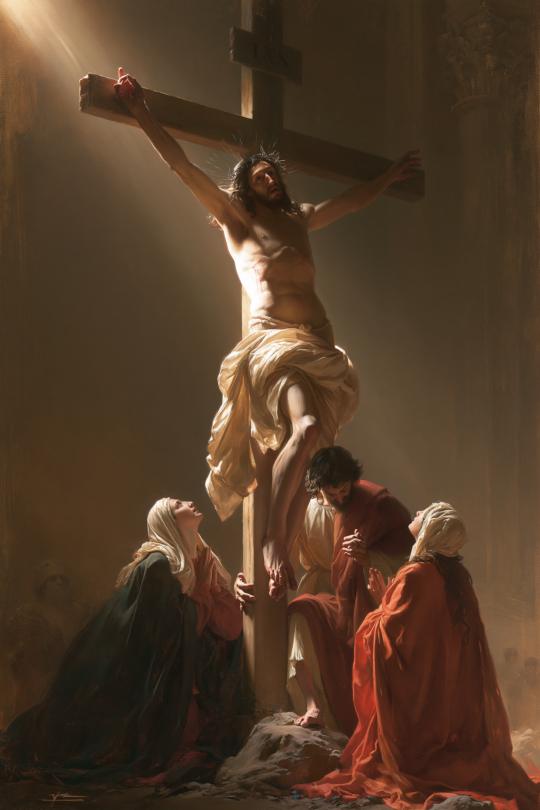La Crucifixion — Renaissance florentine · Portrait n° 14 — aperçu de la finition sélectionnée