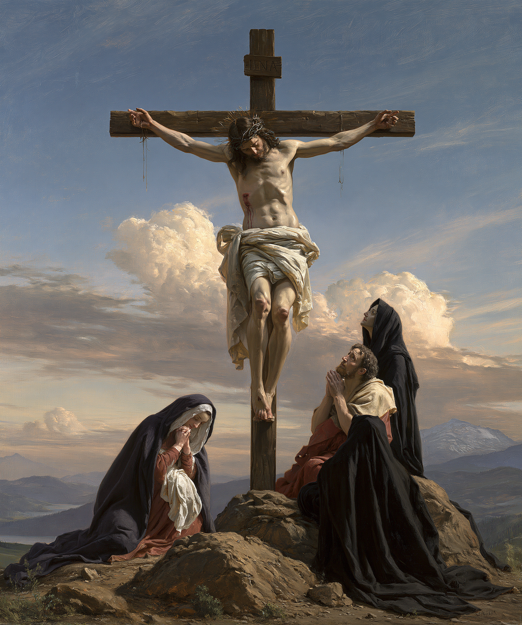 La Crucifixion — Renaissance florentine · Portrait n° 27 — aperçu de la finition sélectionnée