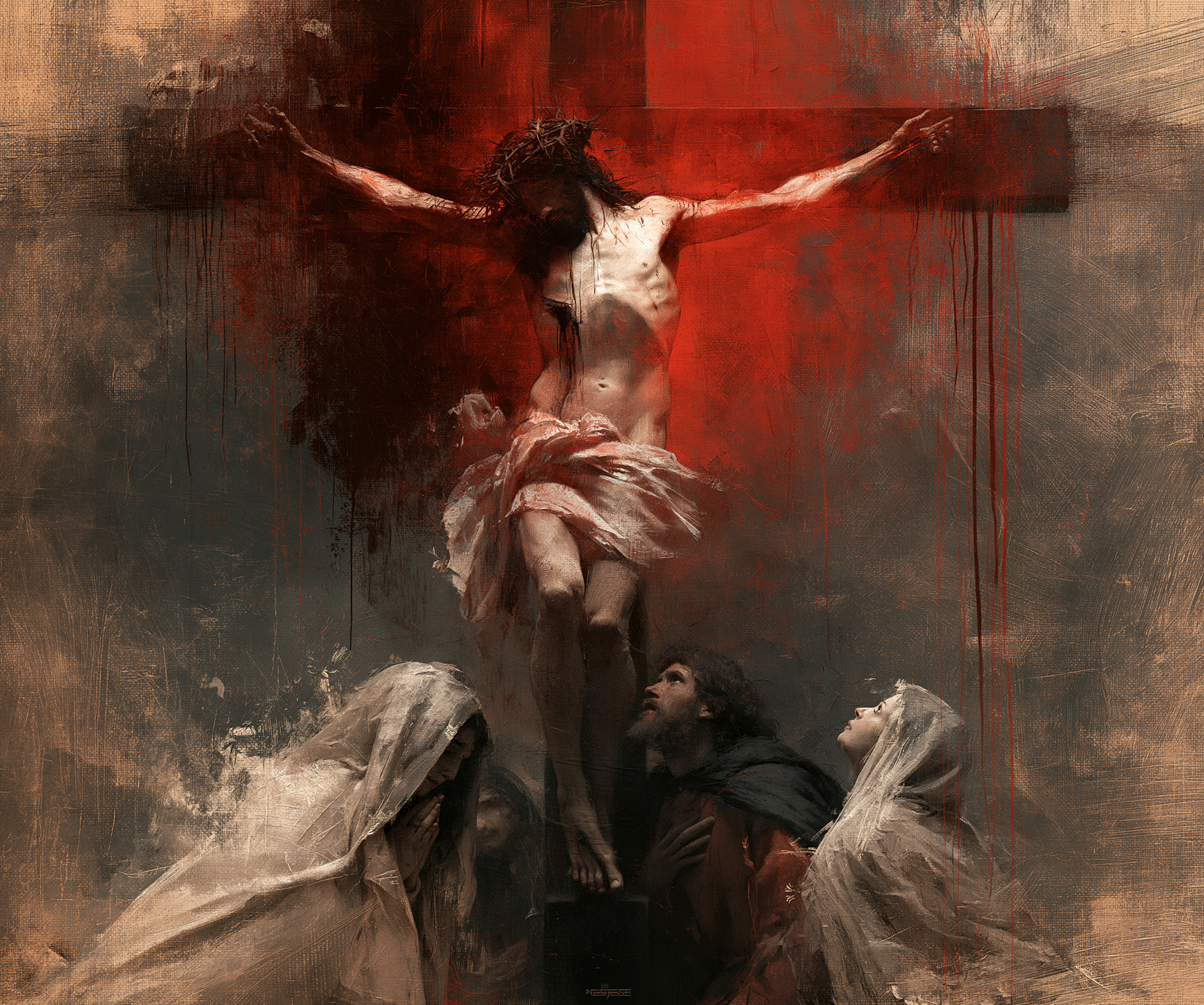La Crucifixion — Rouge du sacrifice · Paysage n° 2 — aperçu de la finition sélectionnée