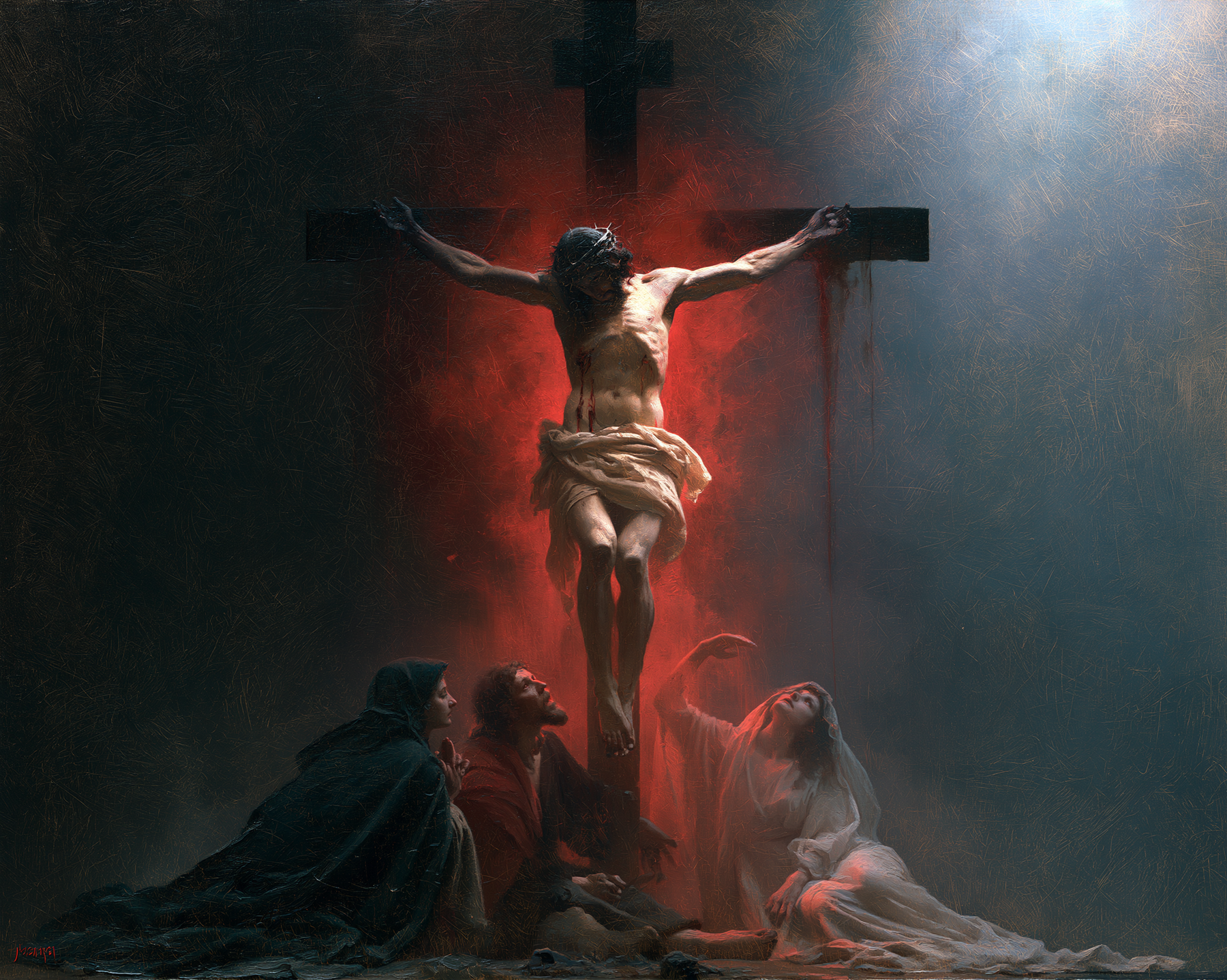 La Crucifixion — Rouge du sacrifice · Paysage n° 4 — aperçu de la finition sélectionnée