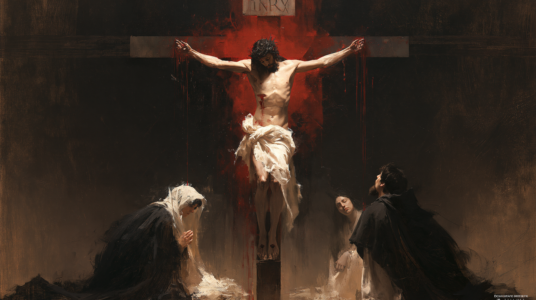 La Crucifixion — Rouge du sacrifice · Paysage n° 10 — aperçu de la finition sélectionnée