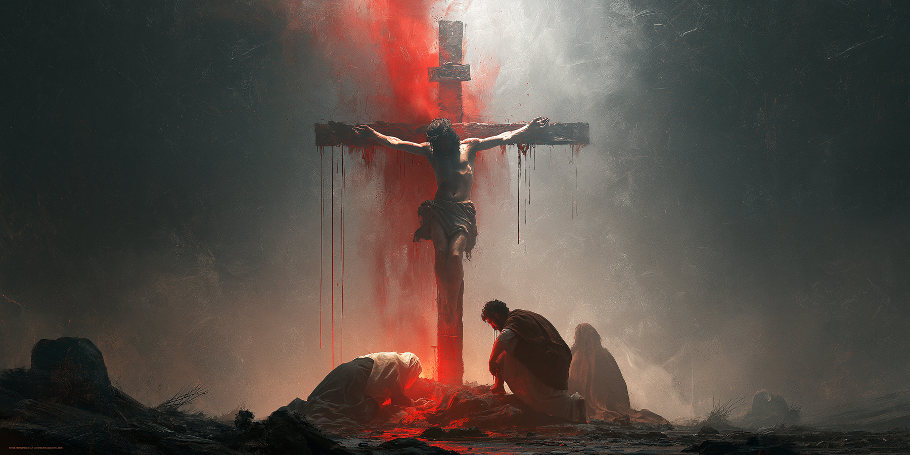 La Crucifixion — Rouge du sacrifice · Paysage n° 12 — aperçu de la finition sélectionnée