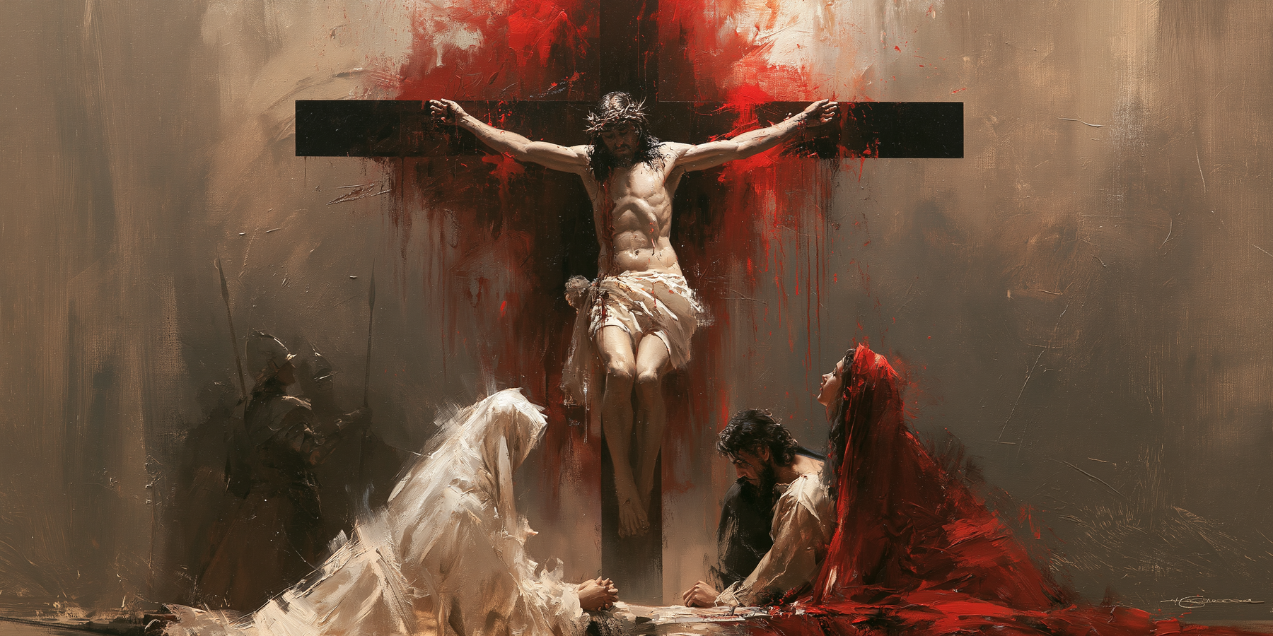 La Crucifixion — Rouge du sacrifice · Paysage n° 13 — aperçu de la finition sélectionnée