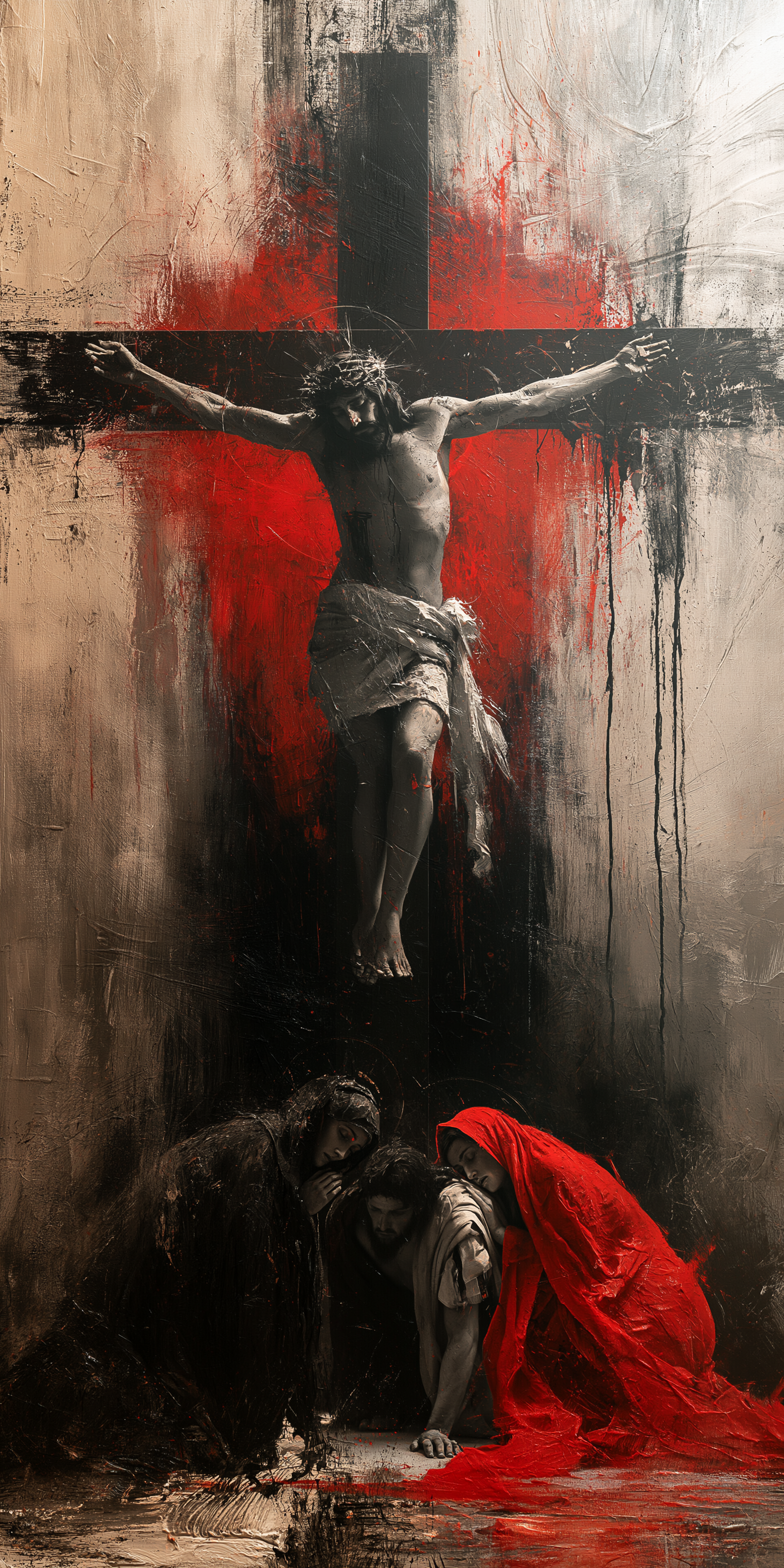 La Crucifixion — Rouge du sacrifice · Portrait n° 2 — aperçu de la finition sélectionnée