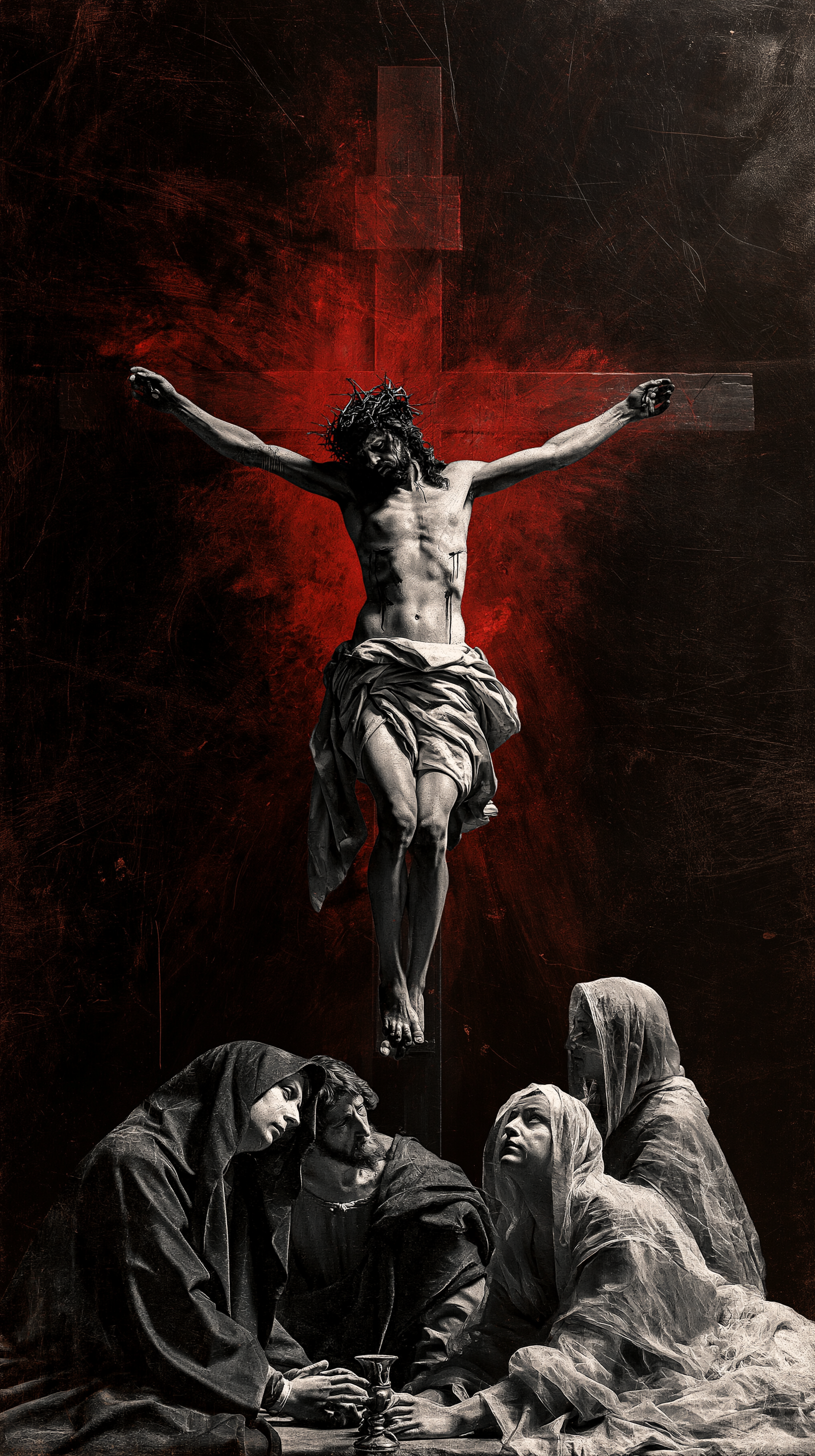 La Crucifixion — Rouge du sacrifice · Portrait n° 10 — aperçu de la finition sélectionnée