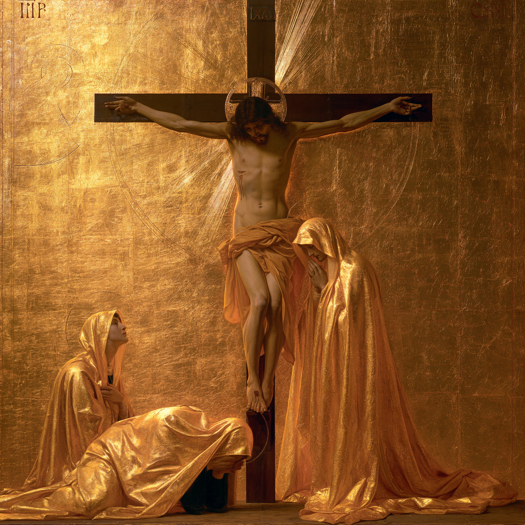 La Crucifixion — Sacré doré · Carré n° 4 — aperçu de la finition sélectionnée
