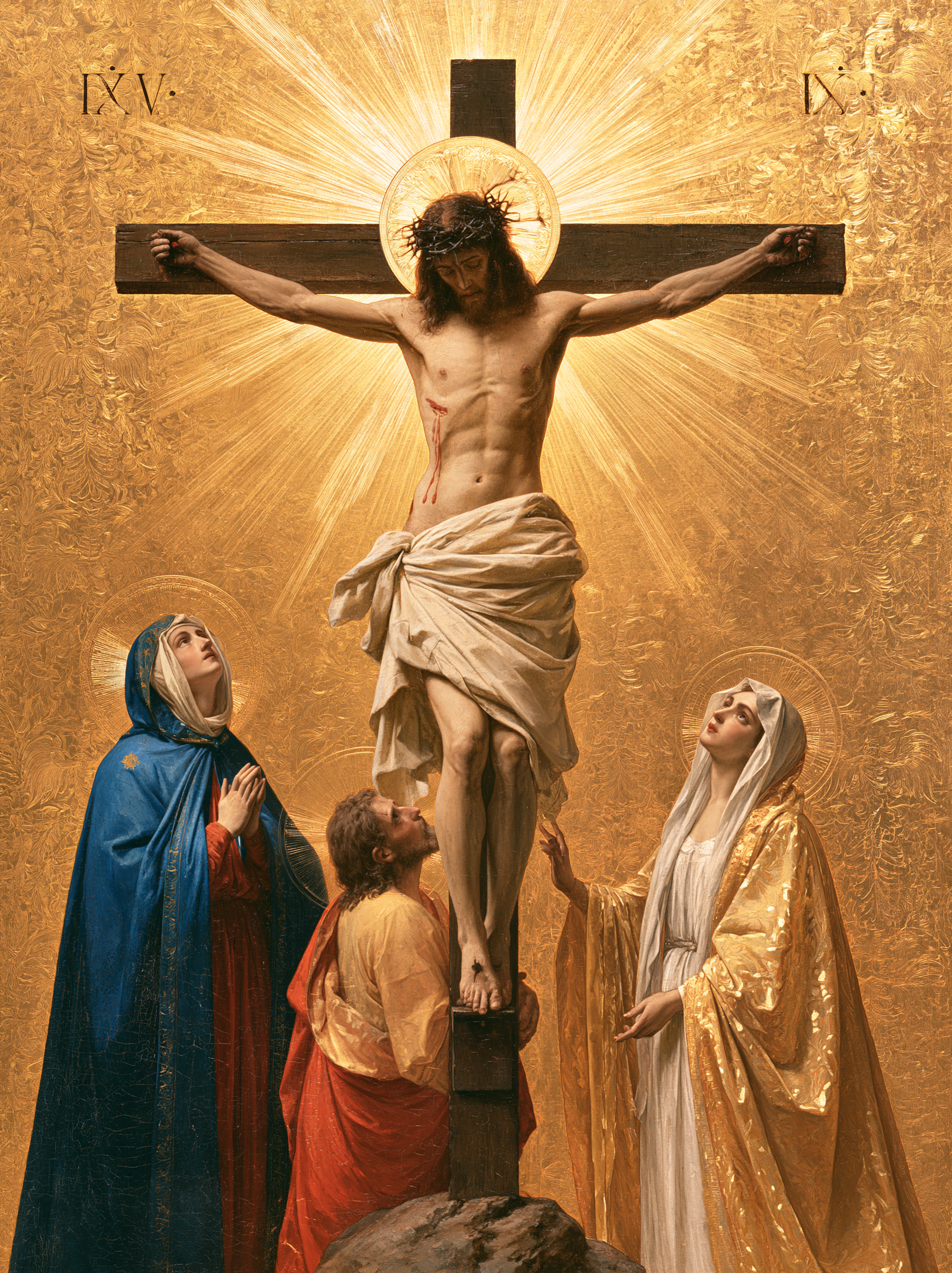 La Crucifixion — Sacré doré · Portrait n° 8 — aperçu de la finition sélectionnée