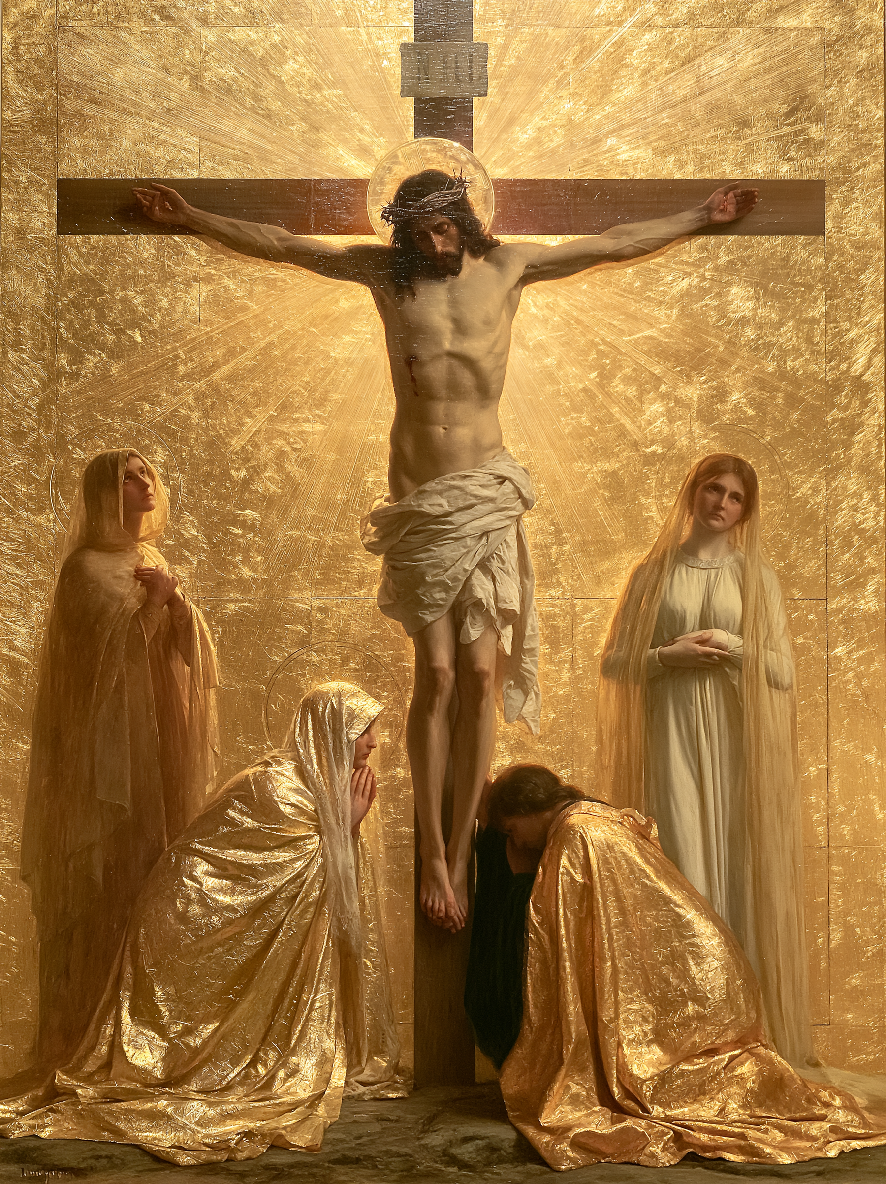 La Crucifixion — Sacré doré · Portrait n° 10 — aperçu de la finition sélectionnée