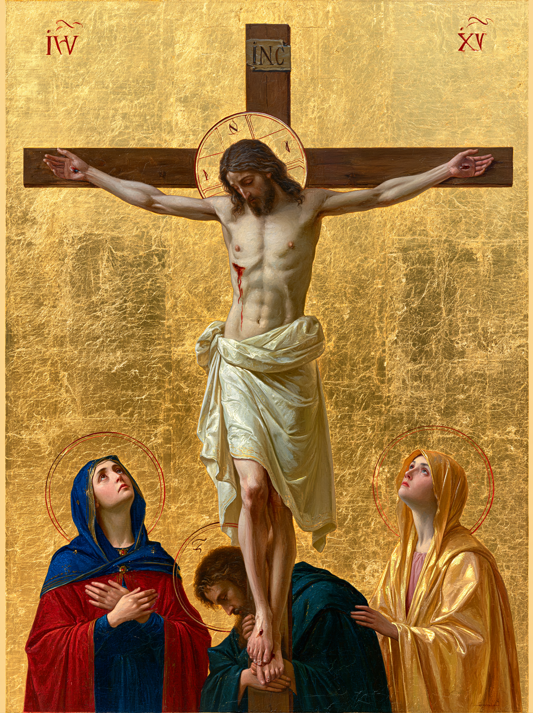La Crucifixion — Sacré doré · Portrait n° 11 — aperçu de la finition sélectionnée