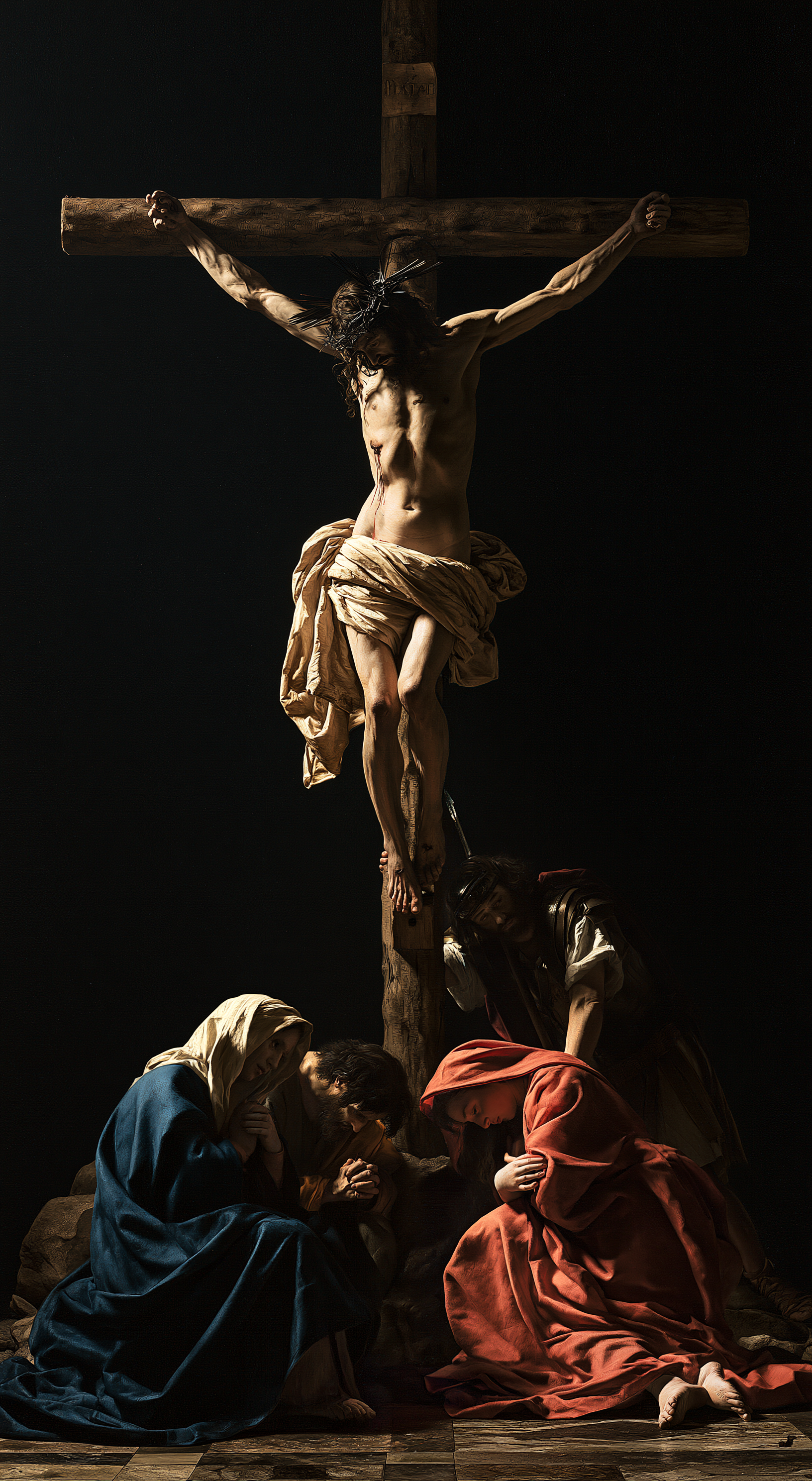 La Crucifixion — Silence sacré · Portrait n° 2 — aperçu de la finition sélectionnée