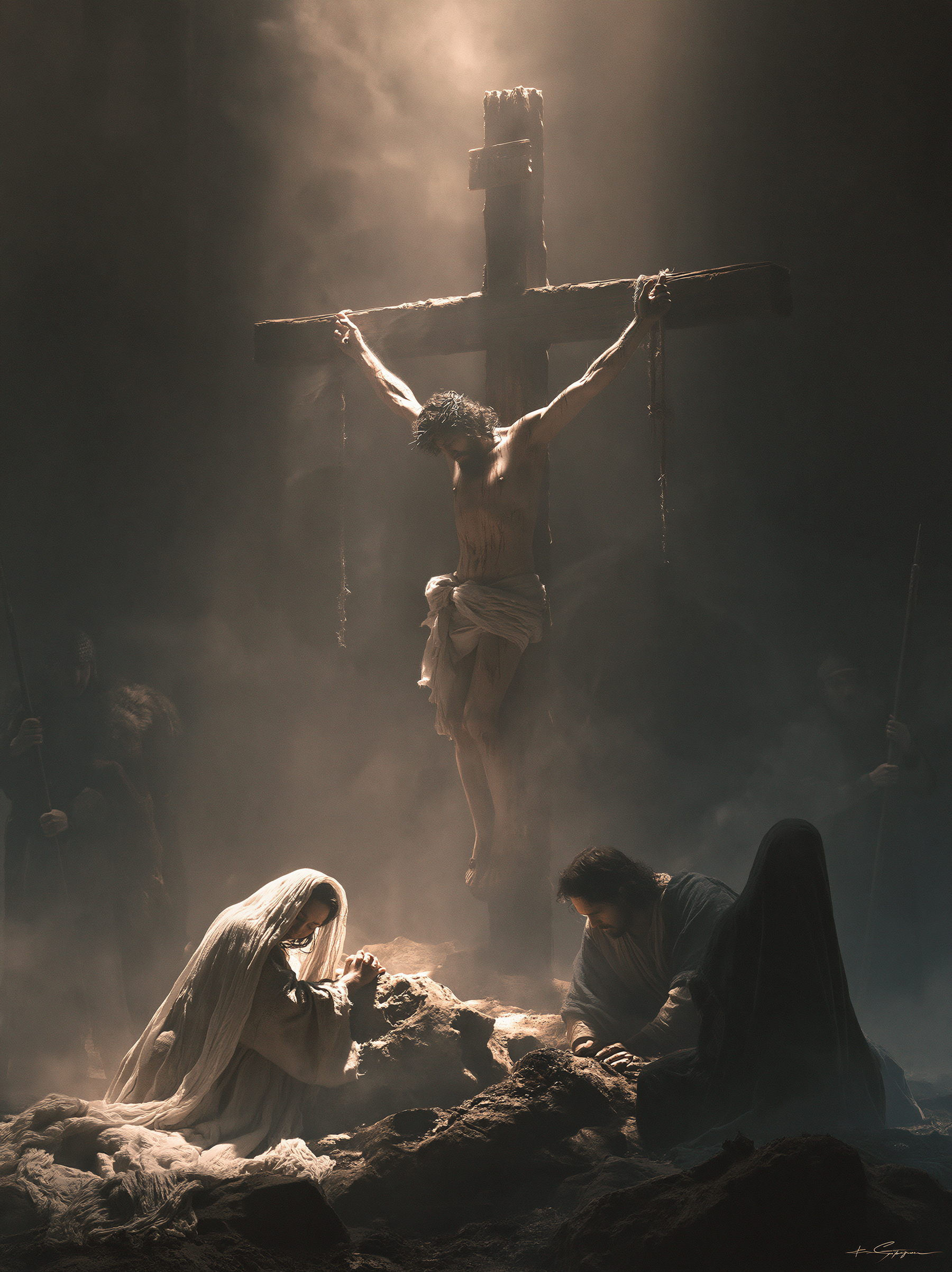 La Crucifixion — Silence sacré · Portrait n° 14 — aperçu de la finition sélectionnée