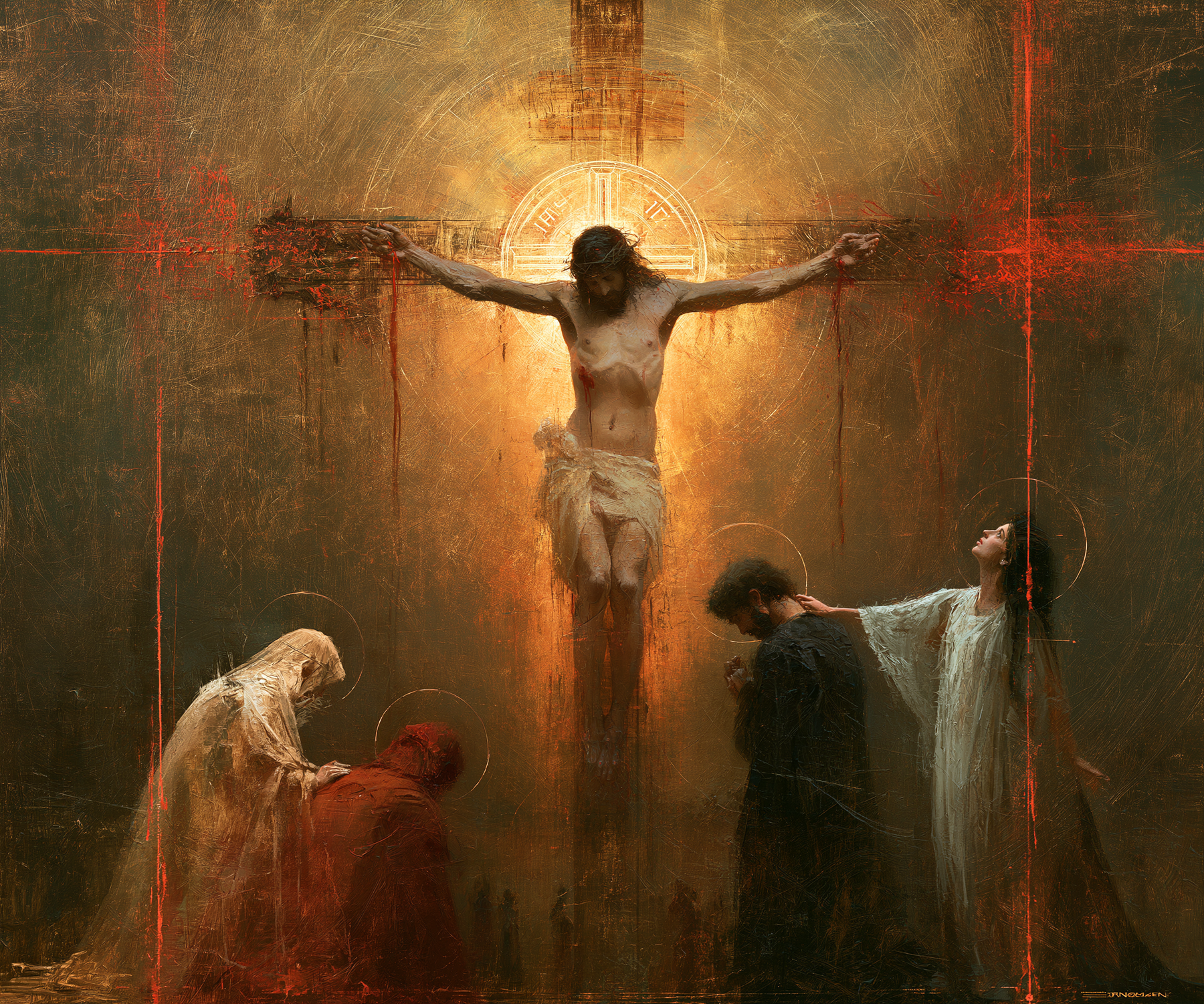 La Crucifixion — Symbolisme eucharistique · Paysage n° 4 — aperçu de la finition sélectionnée