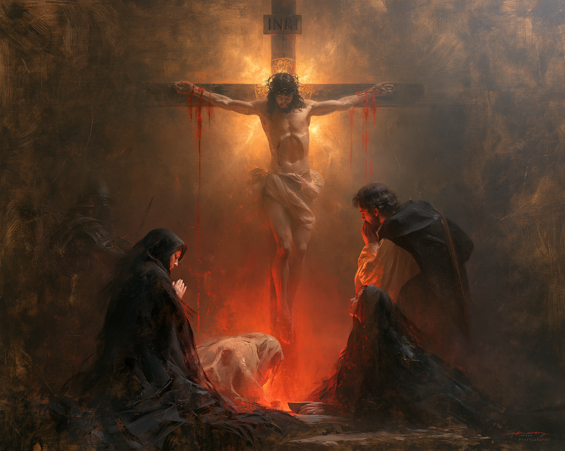La Crucifixion — Symbolisme eucharistique · Paysage n° 5 — aperçu de la finition sélectionnée