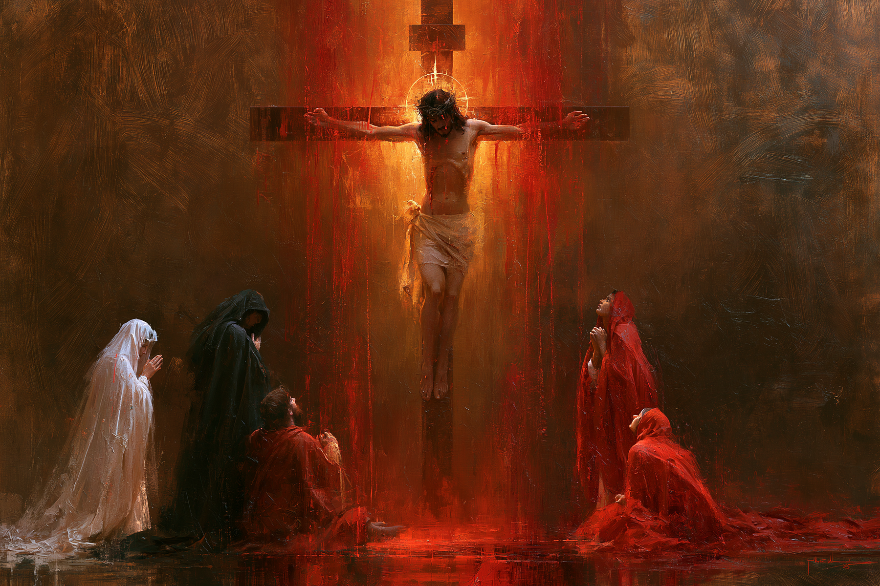 La Crucifixion — Symbolisme eucharistique · Paysage n° 9 — aperçu de la finition sélectionnée