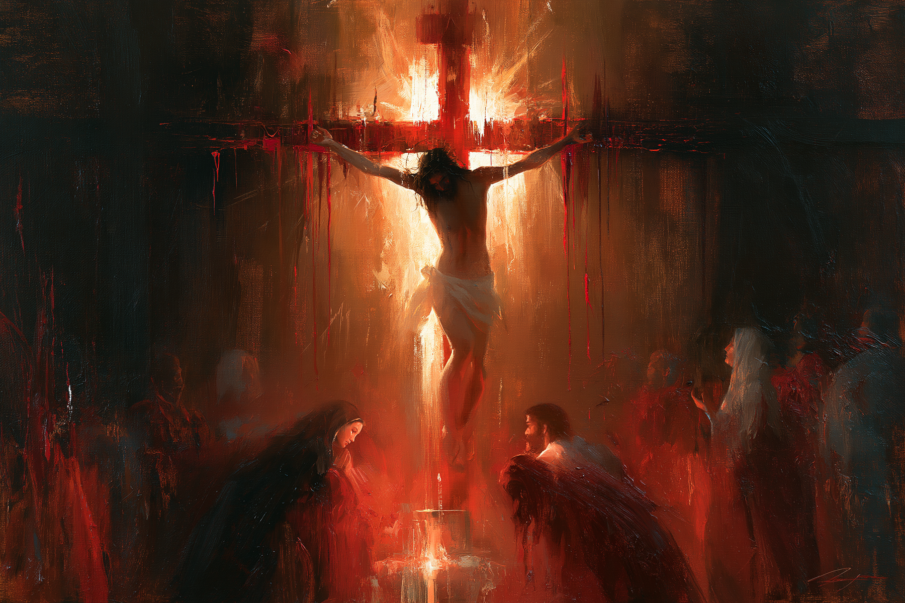 La Crucifixion — Symbolisme eucharistique · Paysage n° 10 — aperçu de la finition sélectionnée