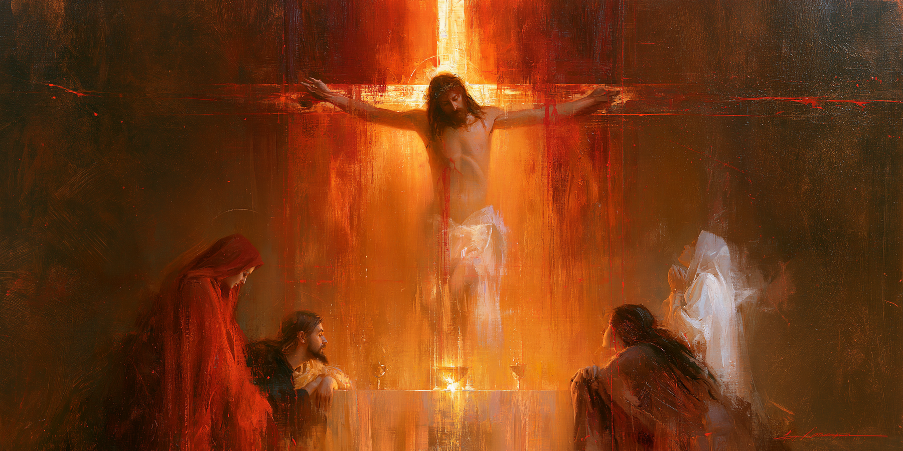 La Crucifixion — Symbolisme eucharistique · Paysage n° 14 — aperçu de la finition sélectionnée